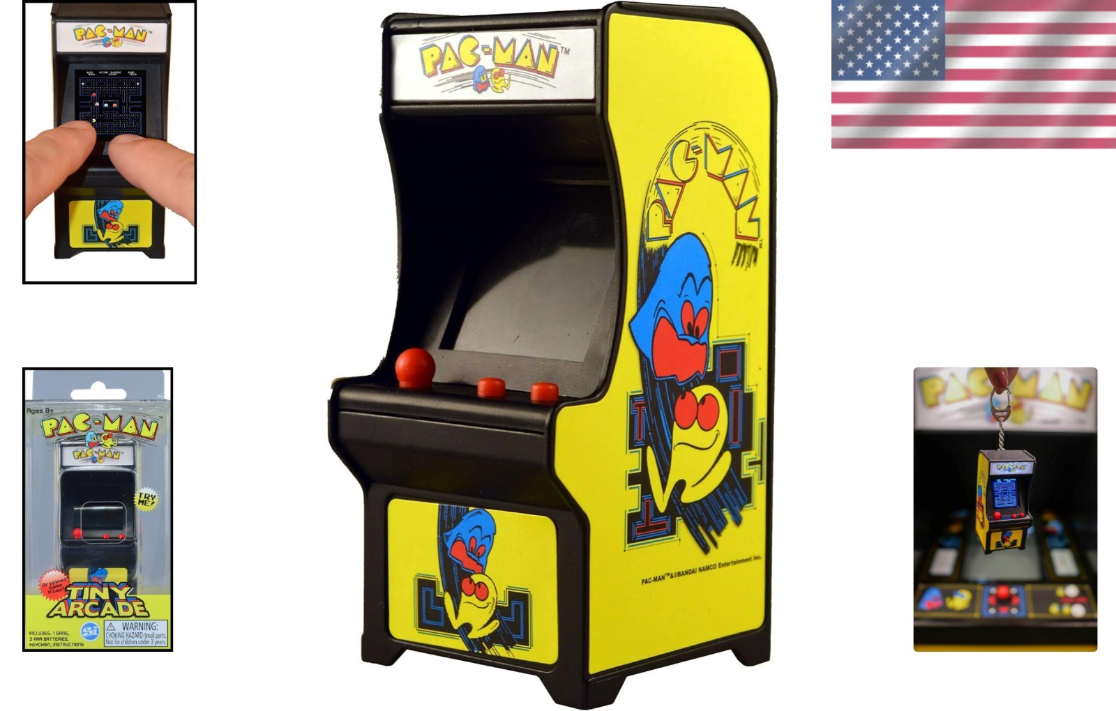 Nostalgic 3.5″ Pac-Man Mini Game – Battery Powered Fun for Kids & Adults