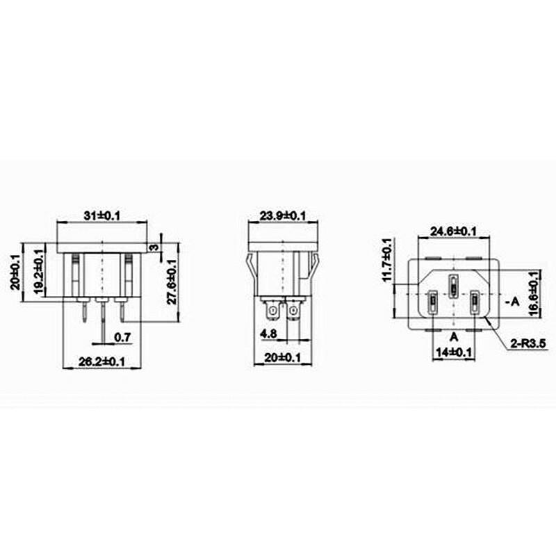 SS 120 C14 Connector Plug Male Machine Arcade Panel Bartop Cabinet 250V 10A