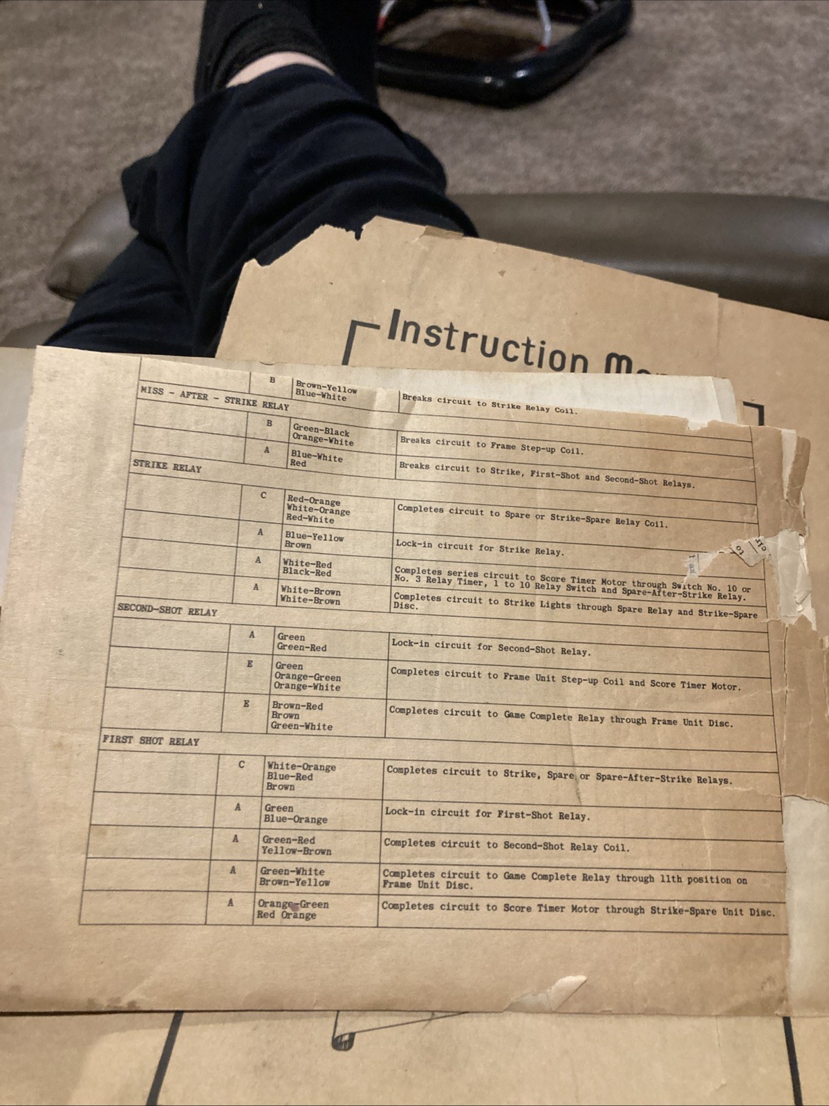 1949 Keeney’s Pin Boy Shuffle Board Bowling Alley Papers Schematic & Many Parts!