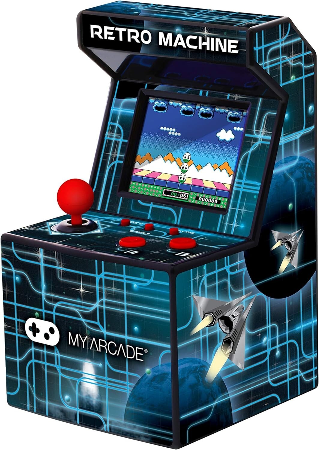 Nostalgic Compact Mini Arcade: 200 Games, Portable, Realistic, 5.75″ Tall