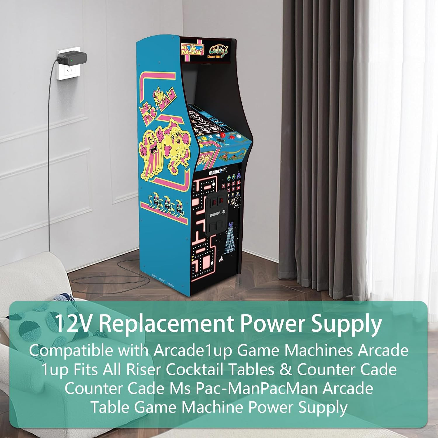 12V Power Supply for Arcade1Up Game Machine Power Cord for Arcade 1Up All Riser