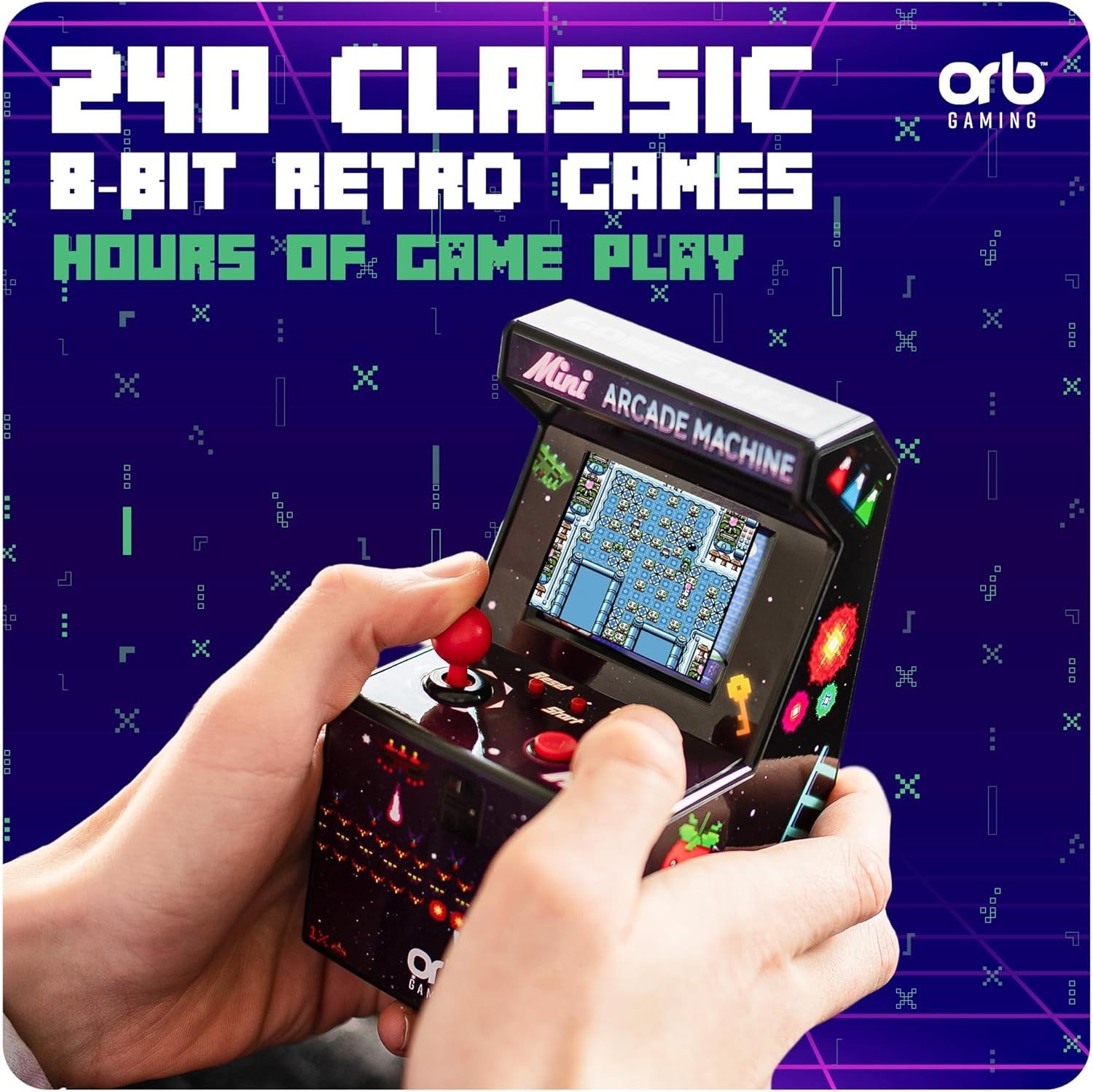 Classic 80’s Mini Arcade Machine – 240 Games, Handheld & Tabletop Play