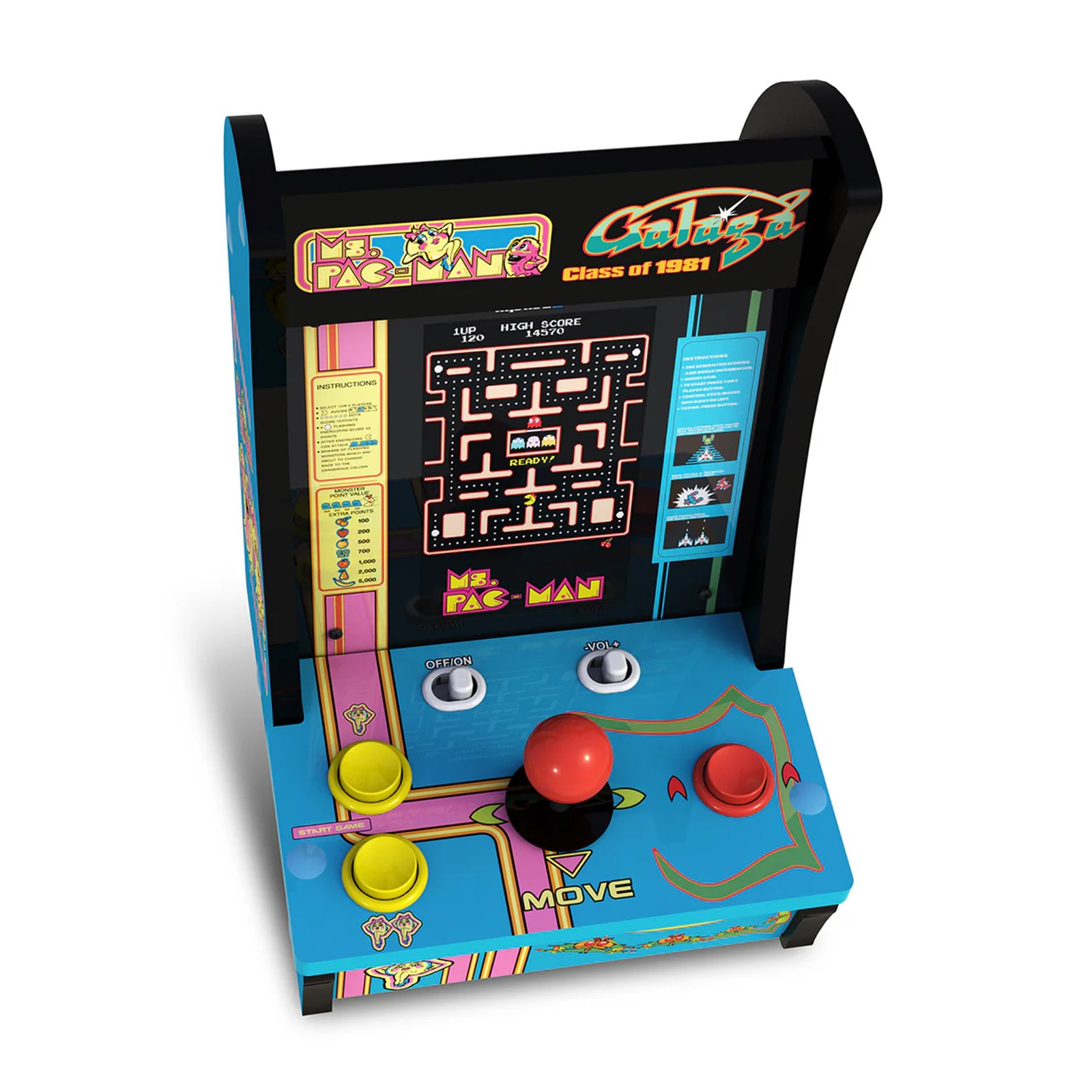 Arcade1Up Ms. Pac-Man Class of ’81 Countercade Arcade Machine with 3 Retro Games