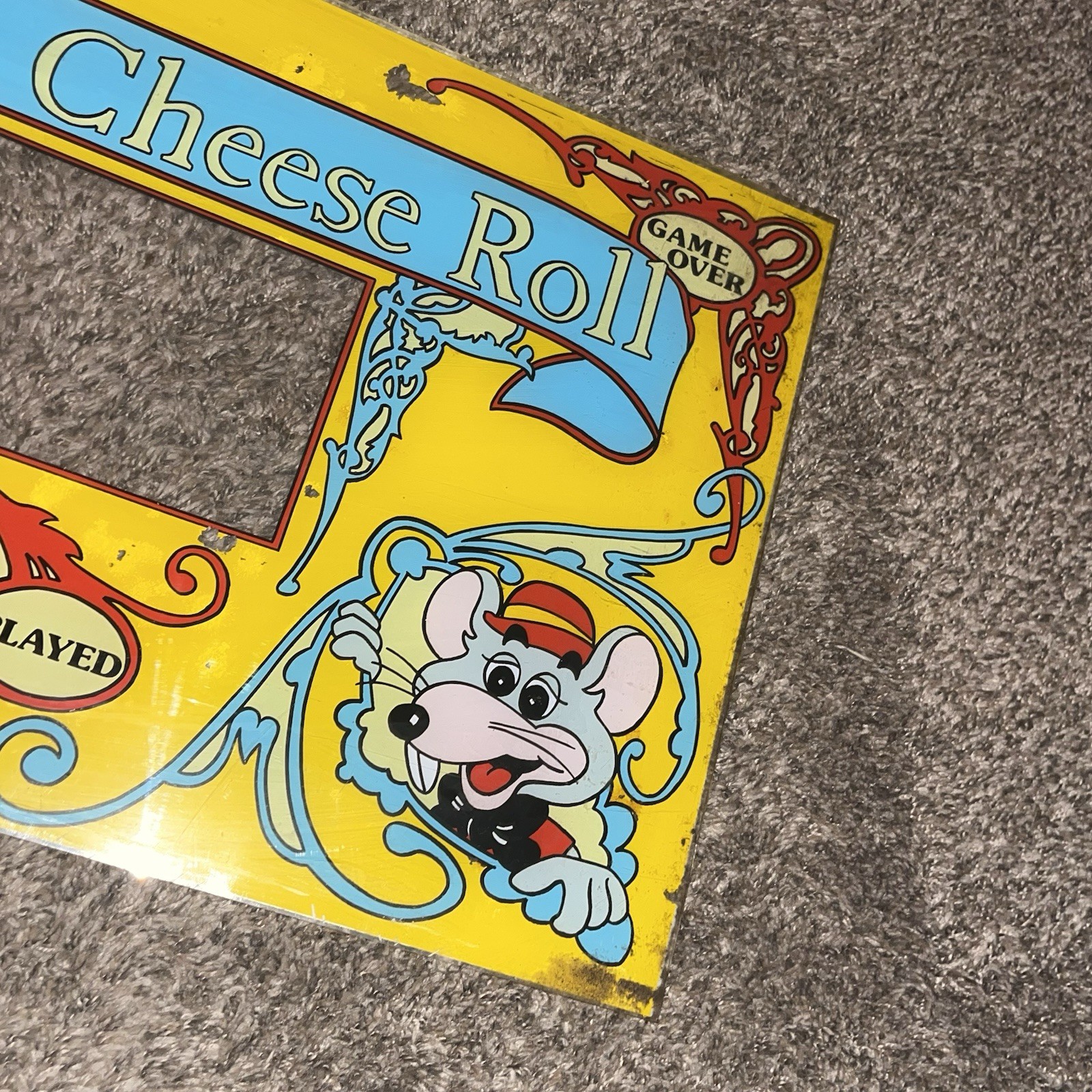 RARE 70’s 80’s ORIGINAL MARQUEE CHUCK E CHEESE BALL SIGN DISPLAY SKEE ARCADE