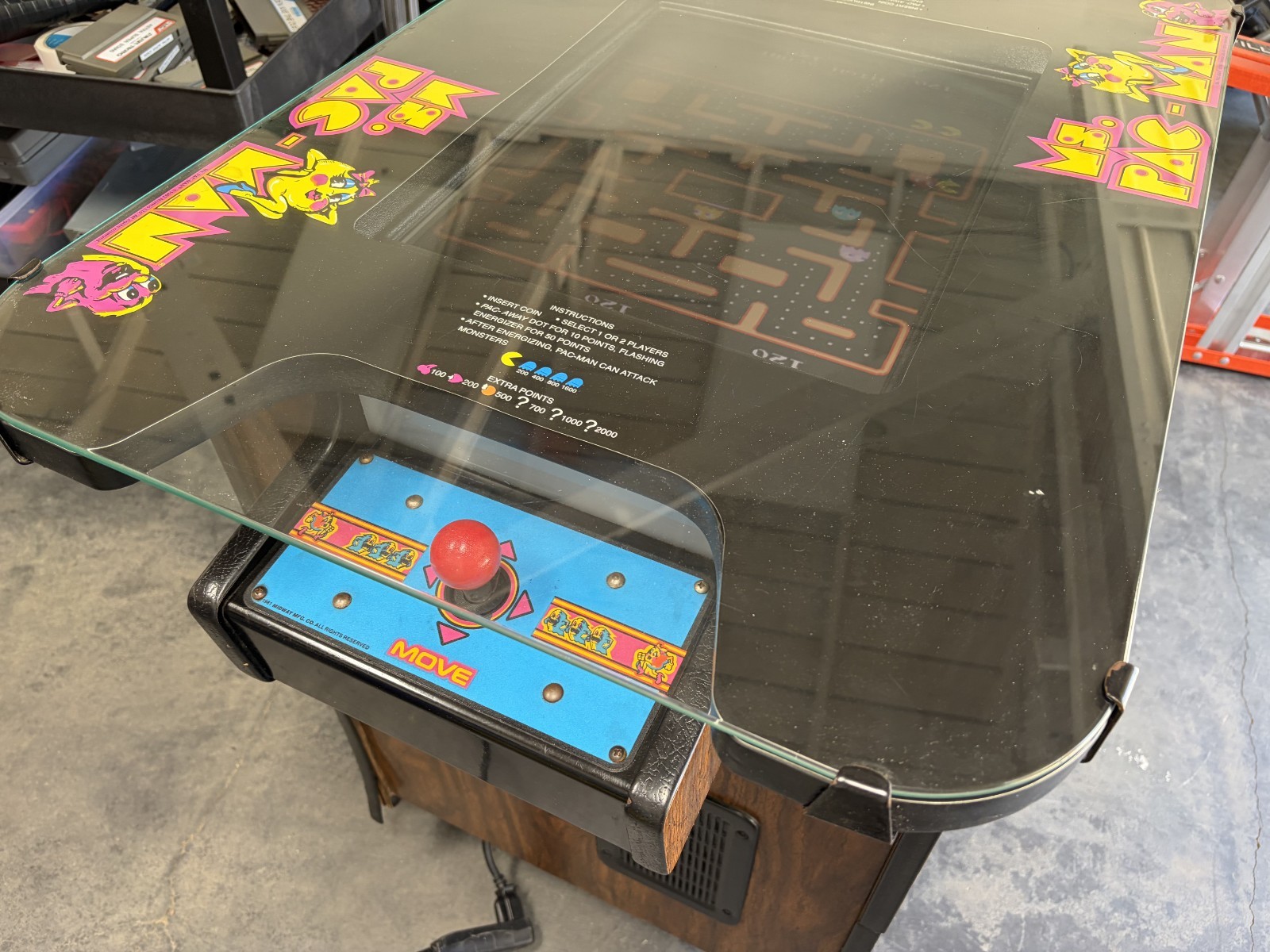 Ms Pacman Cocktail Table Video Arcade Game