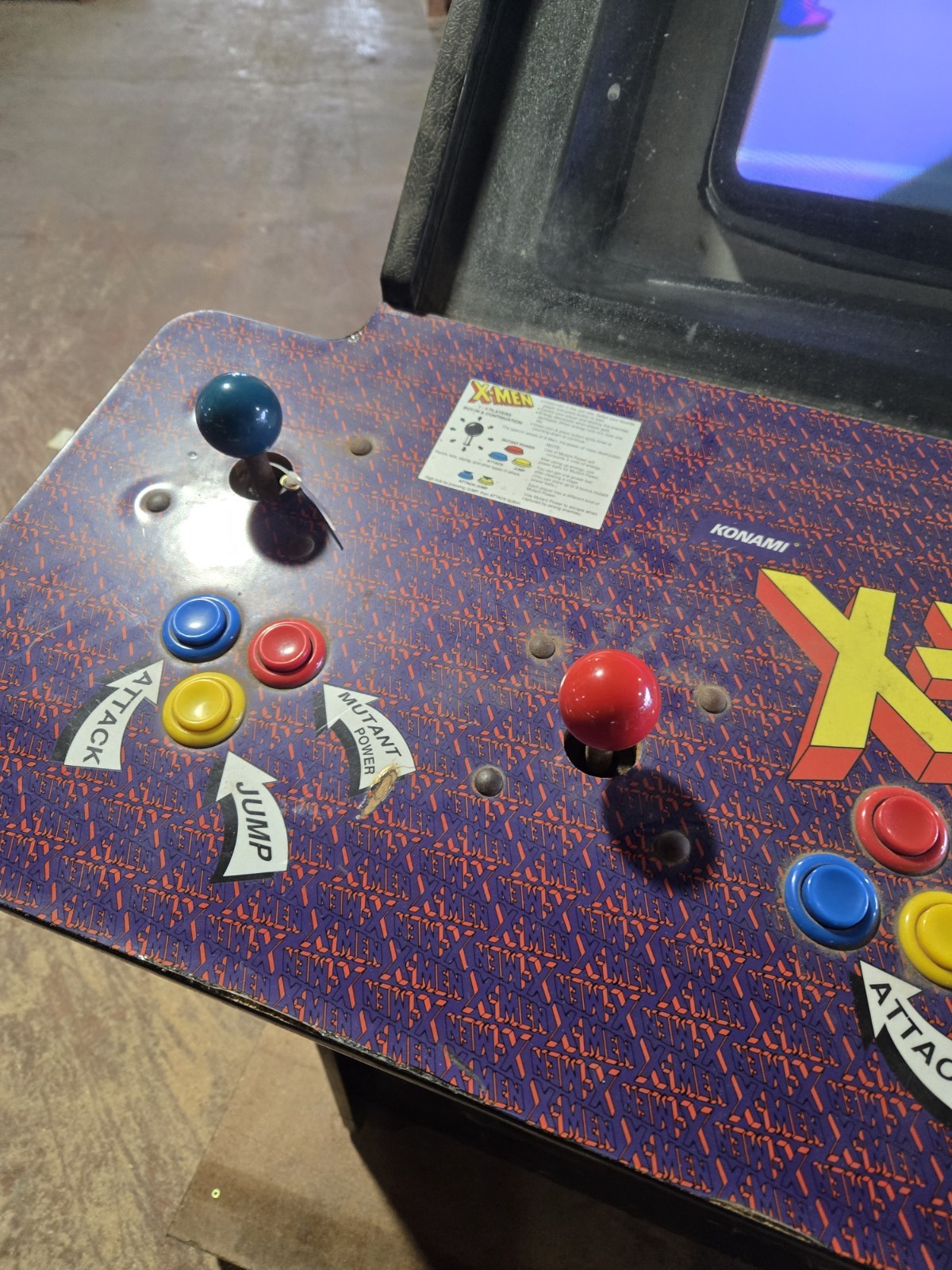 Konami X-Men Video Aracade 4 Player 25″ Upright PN 065251 – READ – FREE SHIPPING