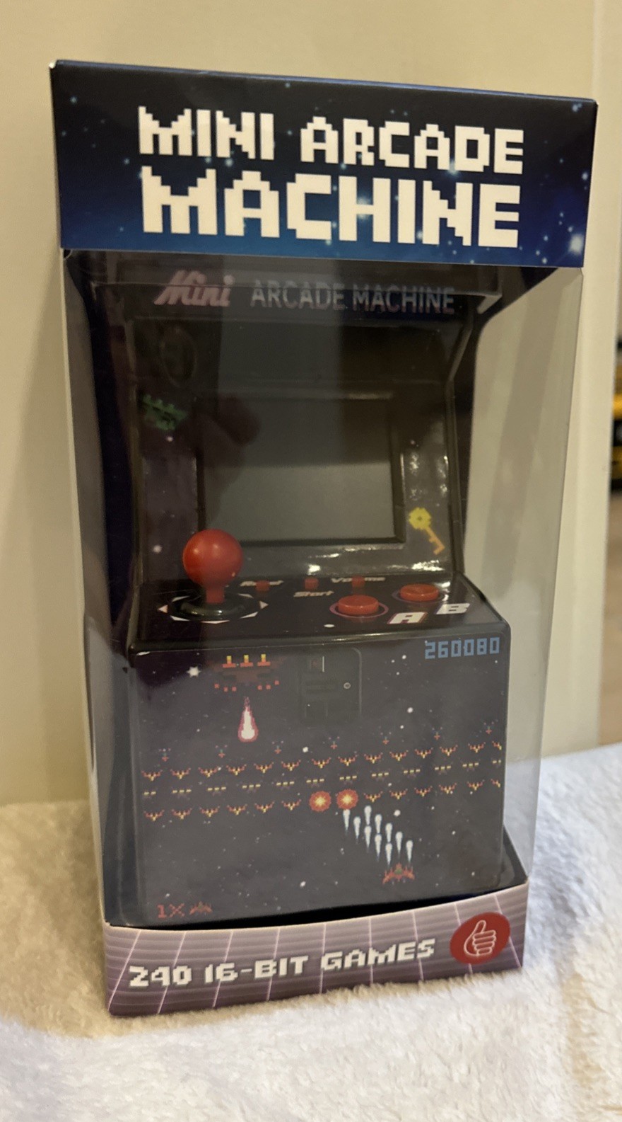 NEW IN BOX Mini Arcade Machine by Thumbs Up With 240 16 Bit Games