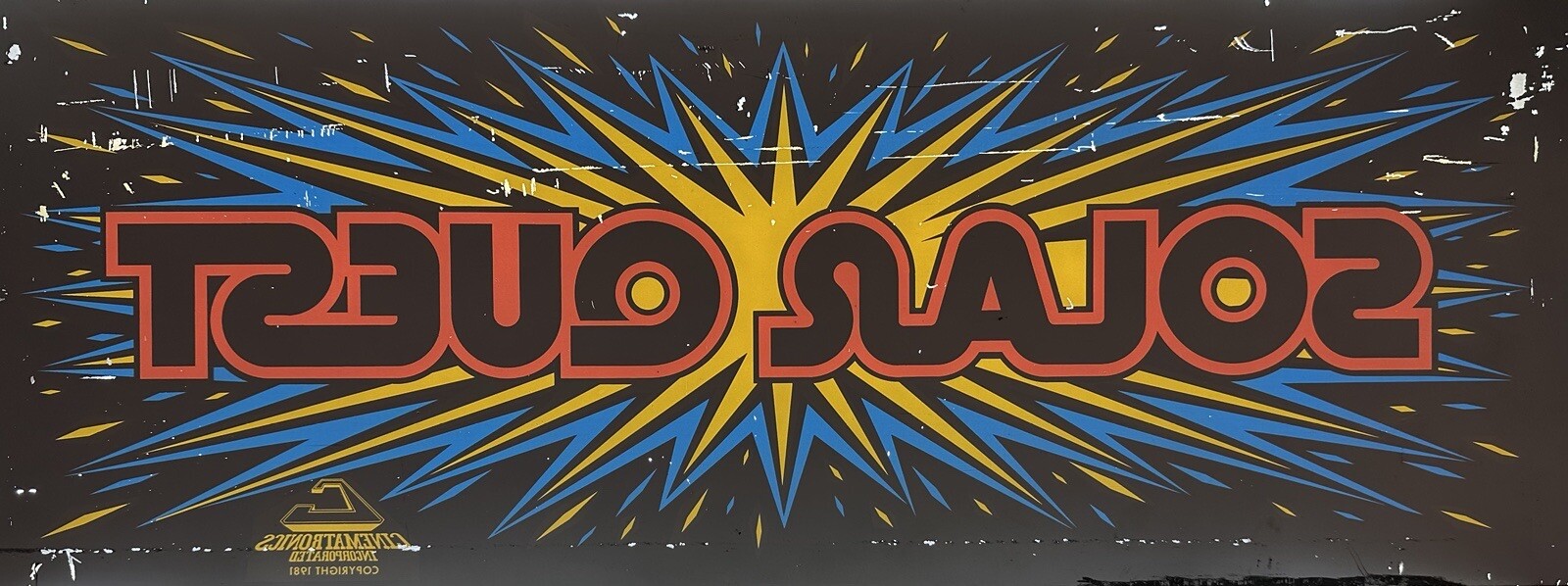 Vintage Arcade Video Game Original Cinematronics Marquee Header “Solar Quest”