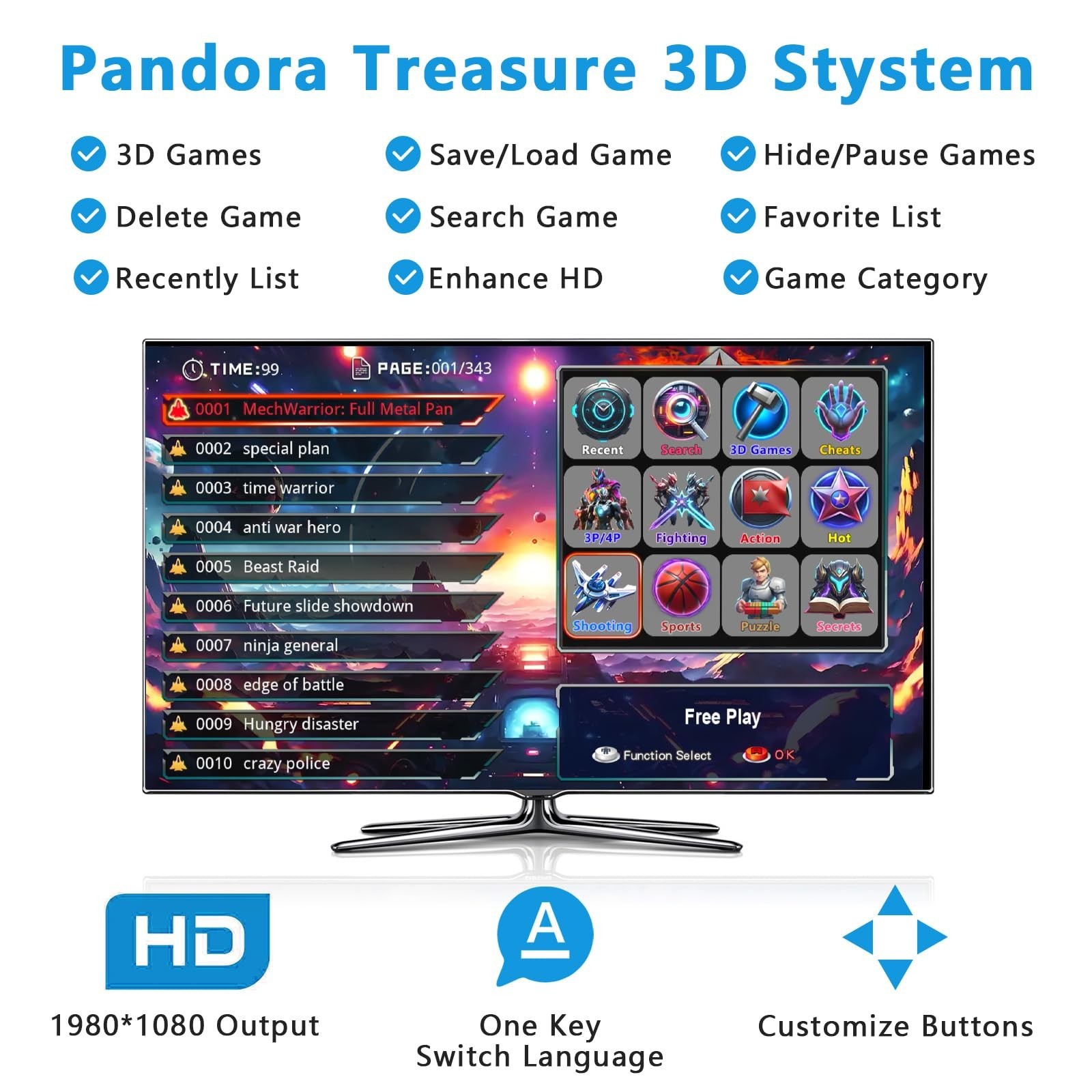 [28000 Game in 1] 50S Pandora Box Retro Games Arcade Game Console with Two Se…