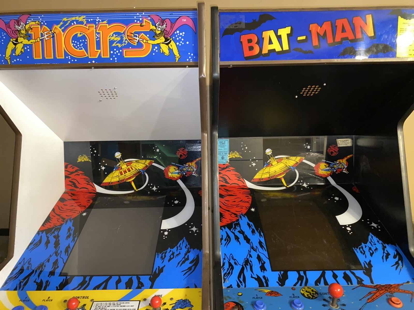 Omni Mars + Batman Video Arcade Machines Glak Artic Infinity Eagle Rare Bootlegs