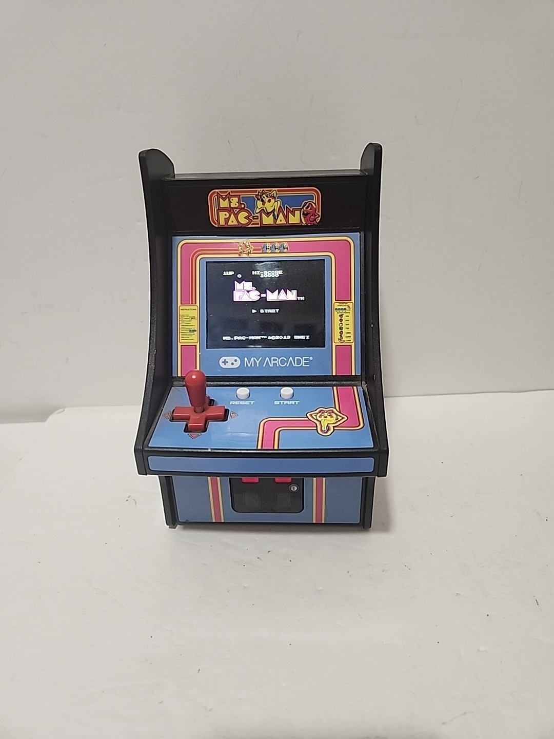 Namco Ms. Pac-Man My Arcade 7” Mini Arcade Machine Video Game Bandai – Working