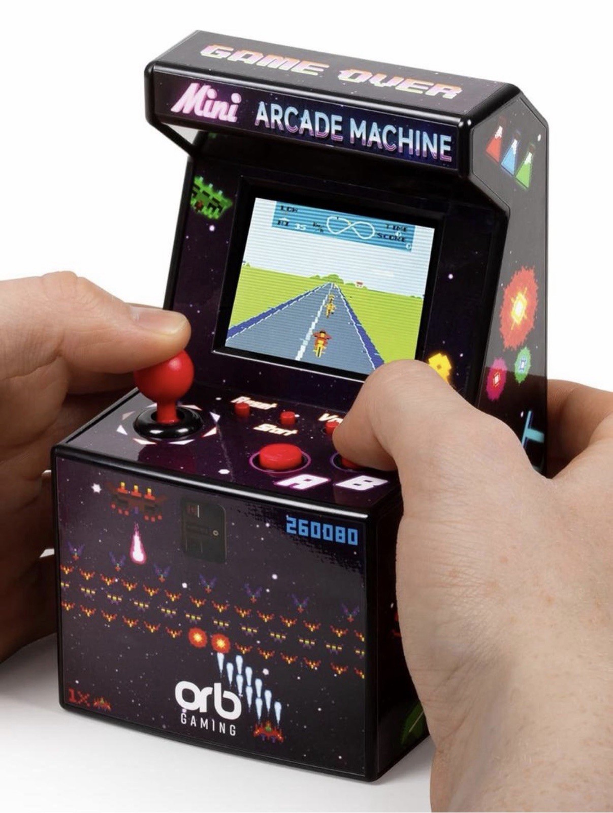 Mini Arcade Machine, 240 Built-In 8-Bit Games, 2.5” Full Colour Screen, 8-Way Jo