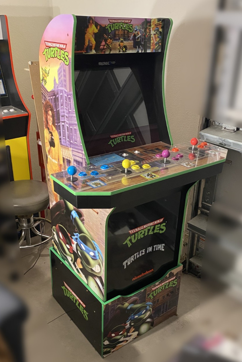 Arcade1Up Teenage Mutant Ninja Turtles + In Time Arcade Cabinet with Riser