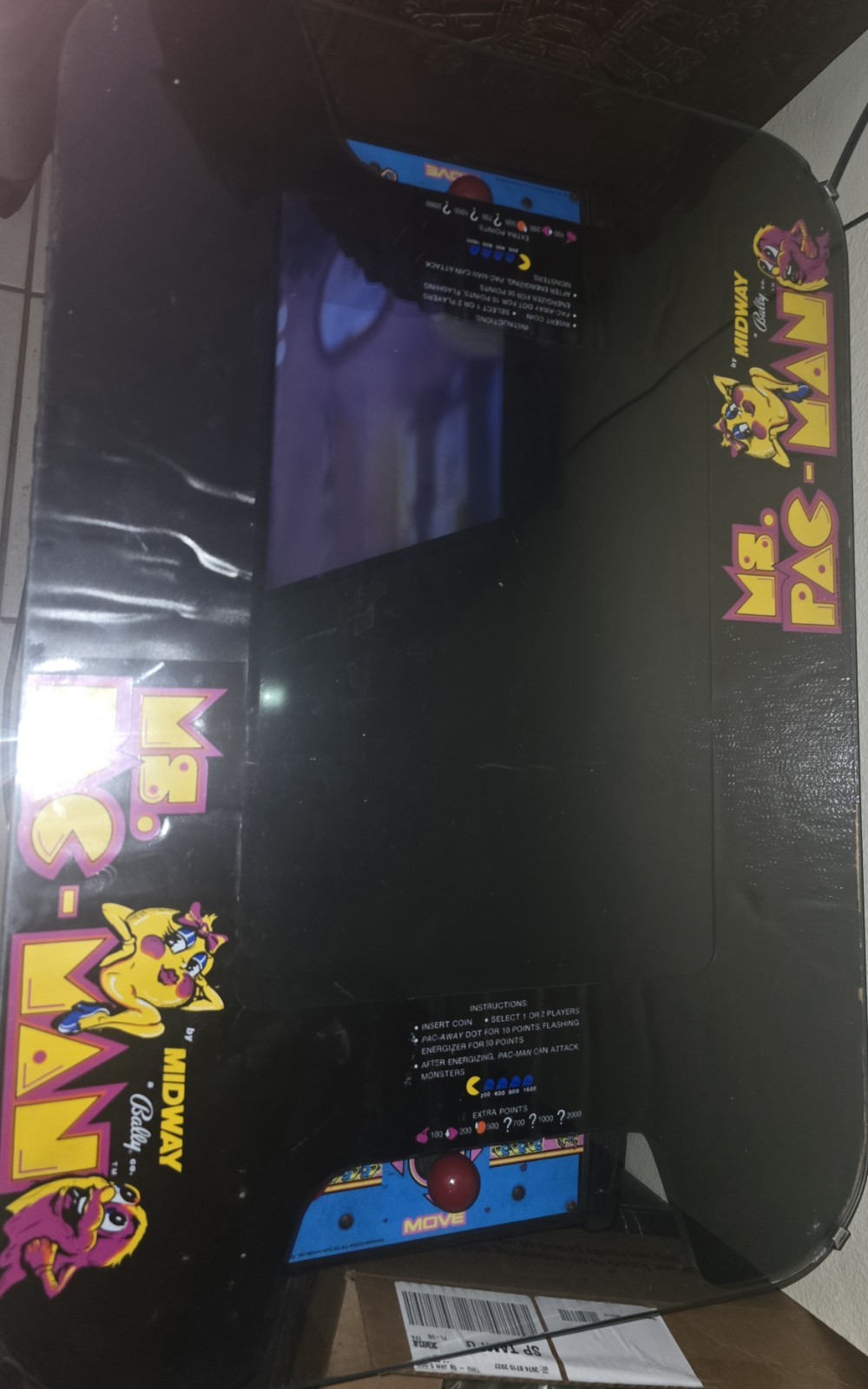MS PAC-MAN Original Cocktail Table Video Arcade Game