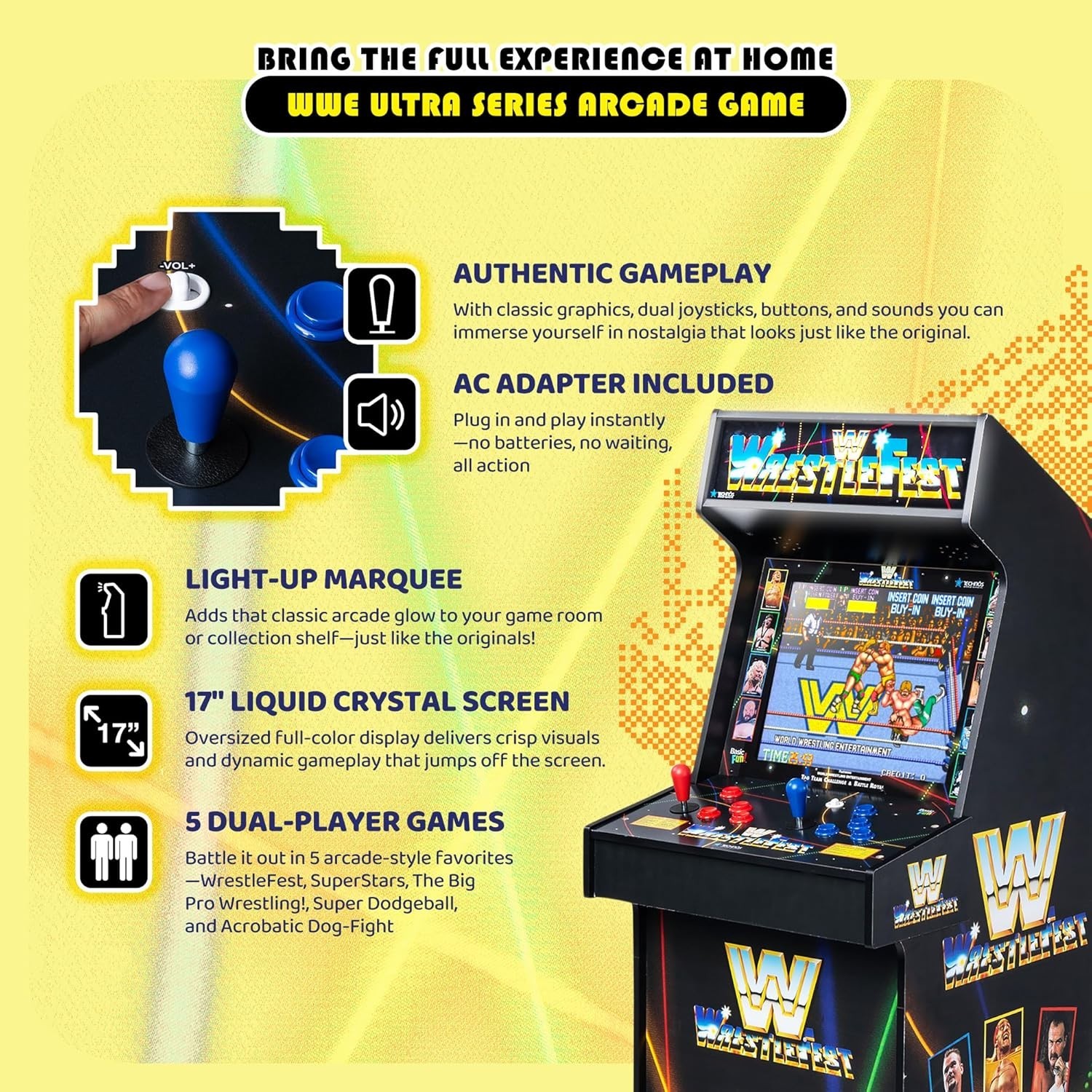 ARCADE CLASSICS WWE Ultra Series Home Arcade Electronic Video Game Machine