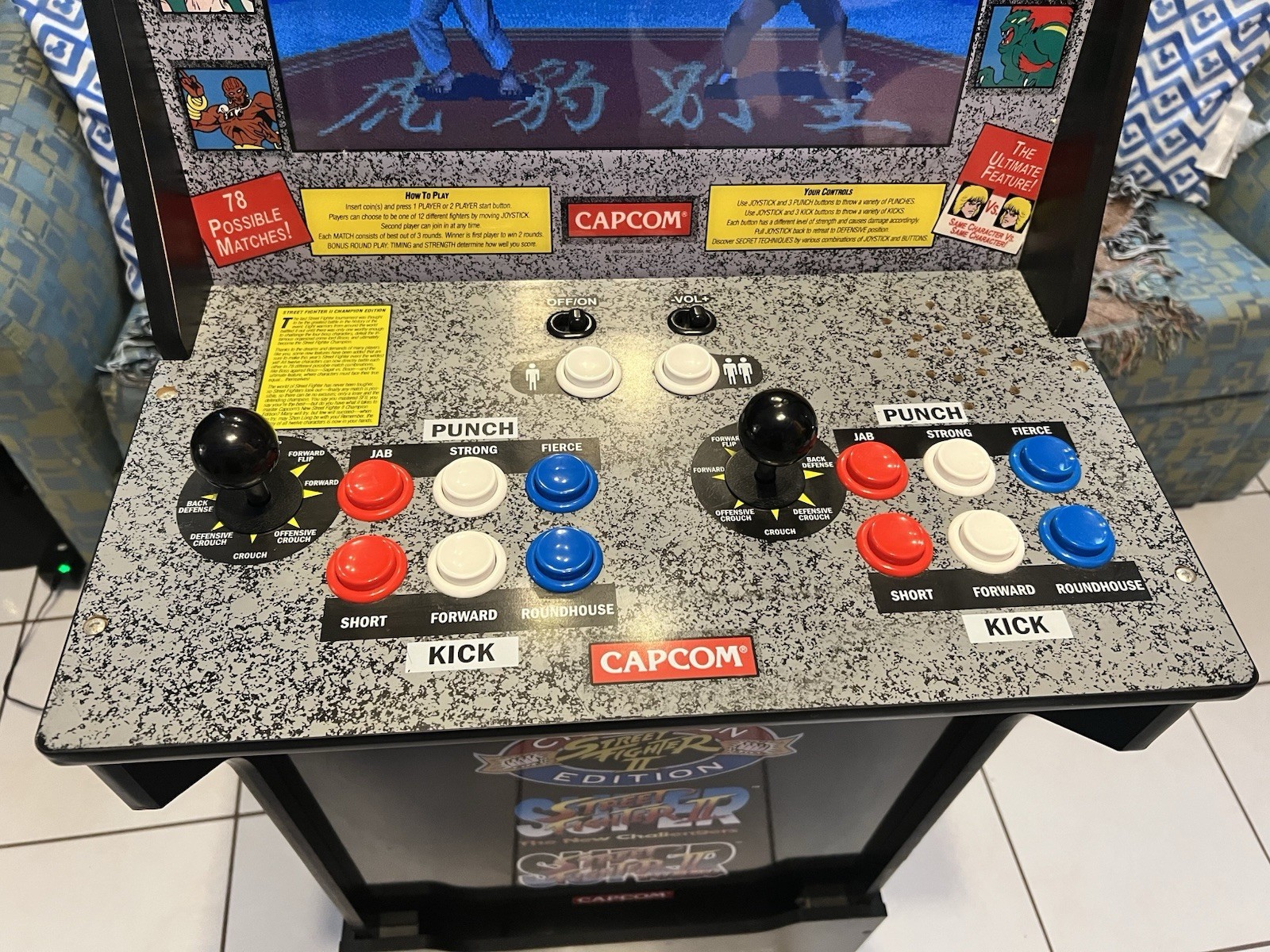 Arcade1Up Street Fighter II Champion Edition Arcade With Riser Working Great