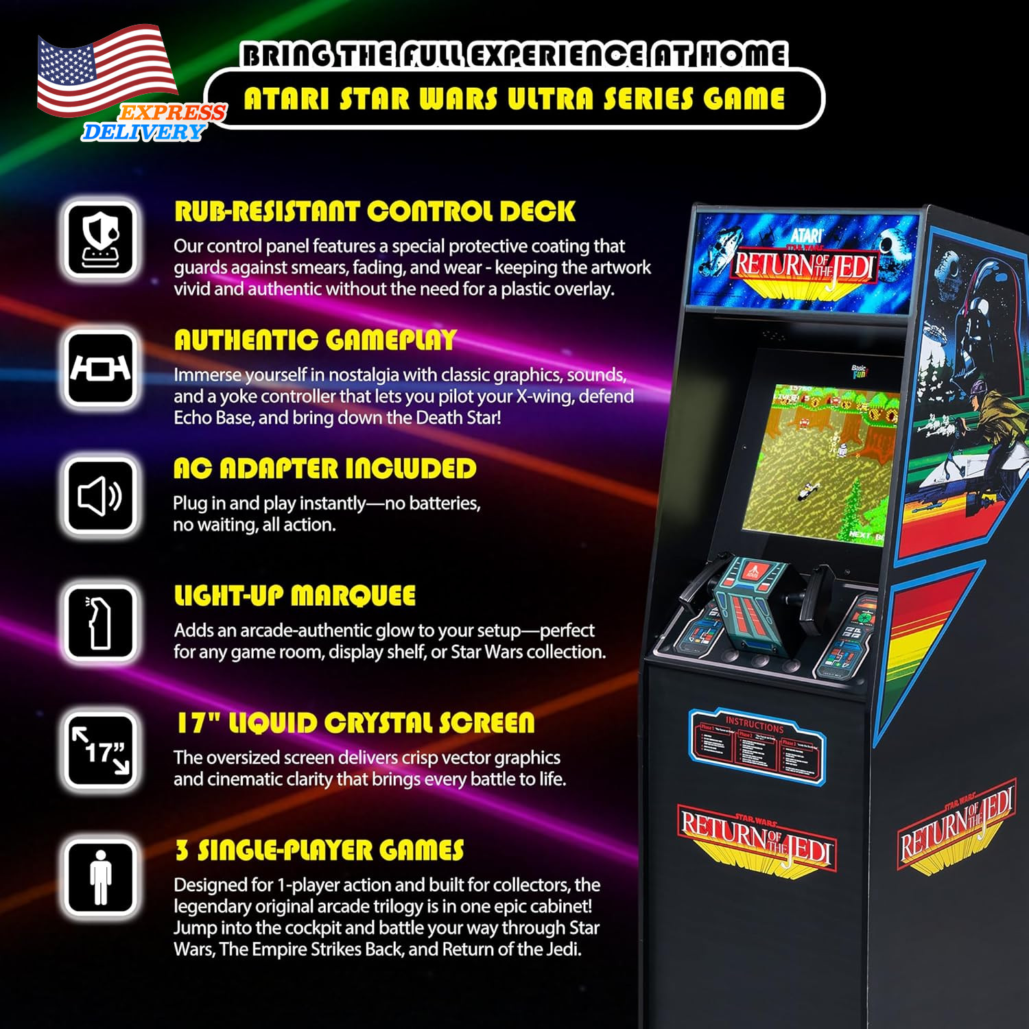 Atari Star Wars Ultra Series Free Standing Electronic Game W/ 17″ Liquid Crystal
