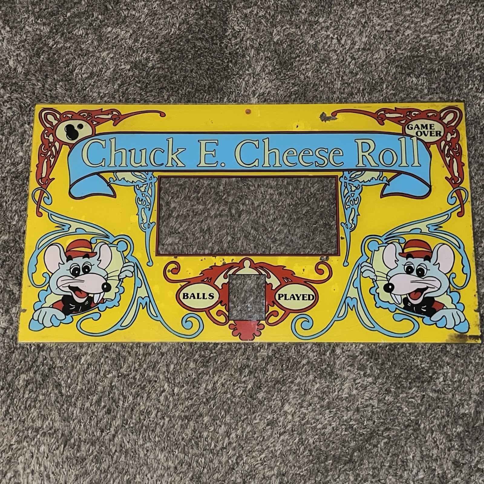 RARE 70’s 80’s ORIGINAL MARQUEE CHUCK E CHEESE BALL SIGN DISPLAY SKEE ARCADE