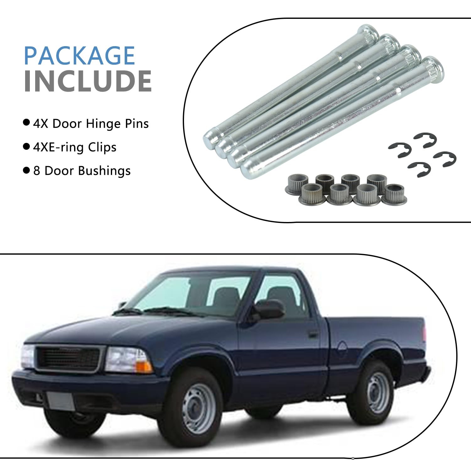 Door Hinge Pin and Bushing Kits Compatible with 1994-2004 Chevy S10 GMC Blazer G