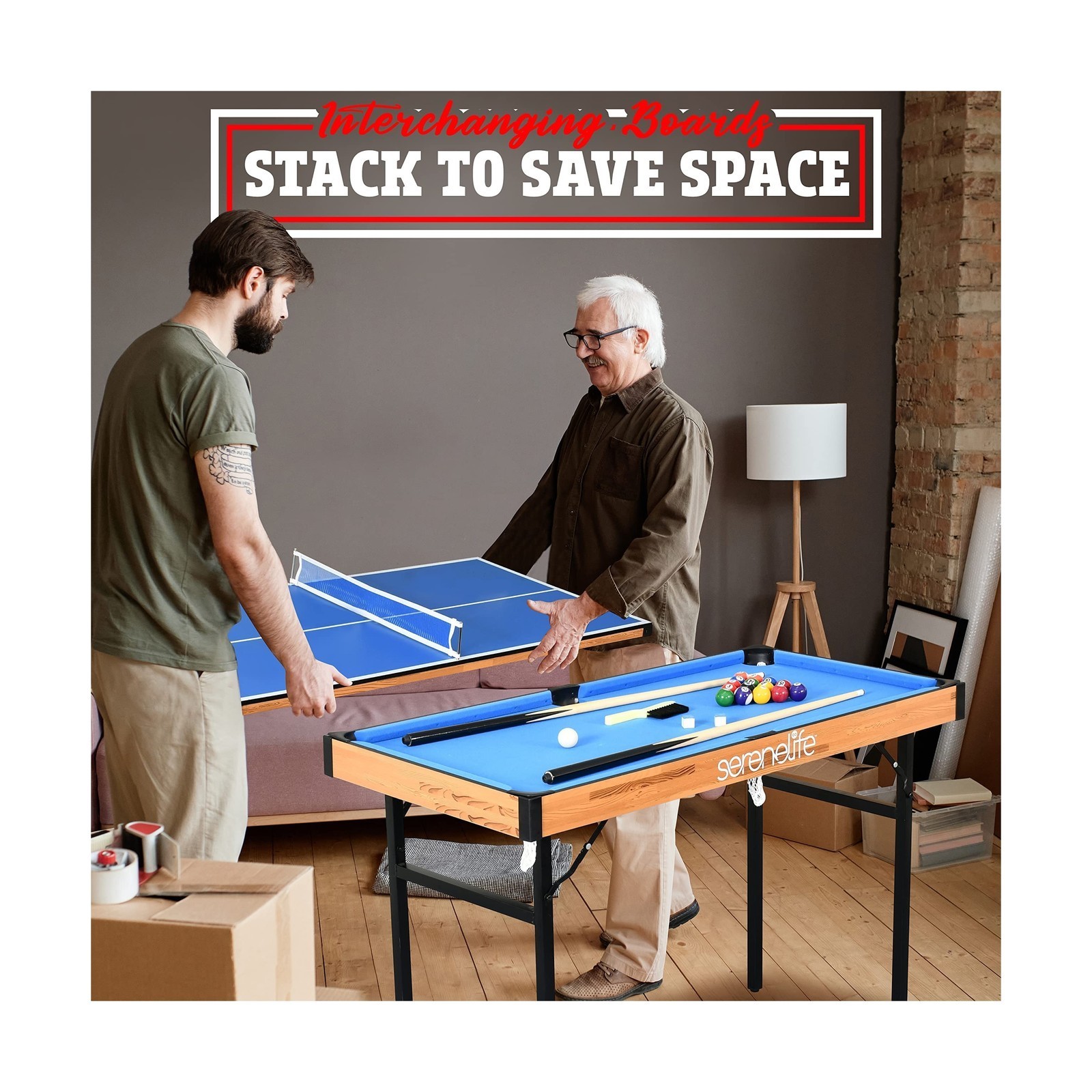 4 in 1 Multi Game Table – Folding, Ping Pong/Air Hockey/Pool/Shuffleboard