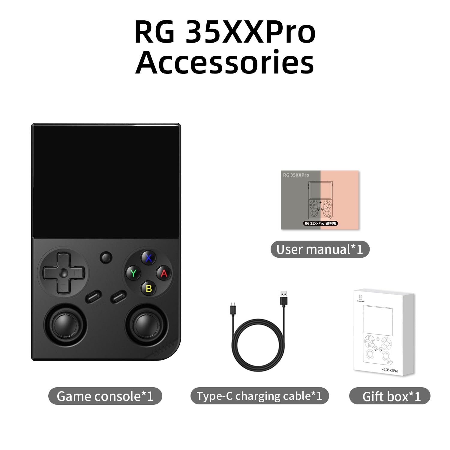 Anbernic RG35XX Pro Retro Handheld Game 5.04 X 3.19 X 0.87 Inches, Black