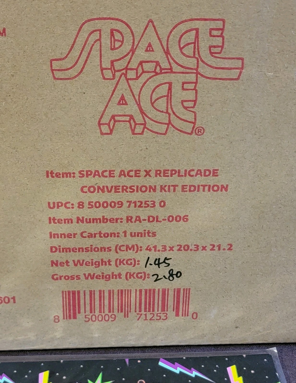 New Wave Toys Space Ace X Replicade RED Edition Arcade 1/6 W/ UV Pad RA-DL-006