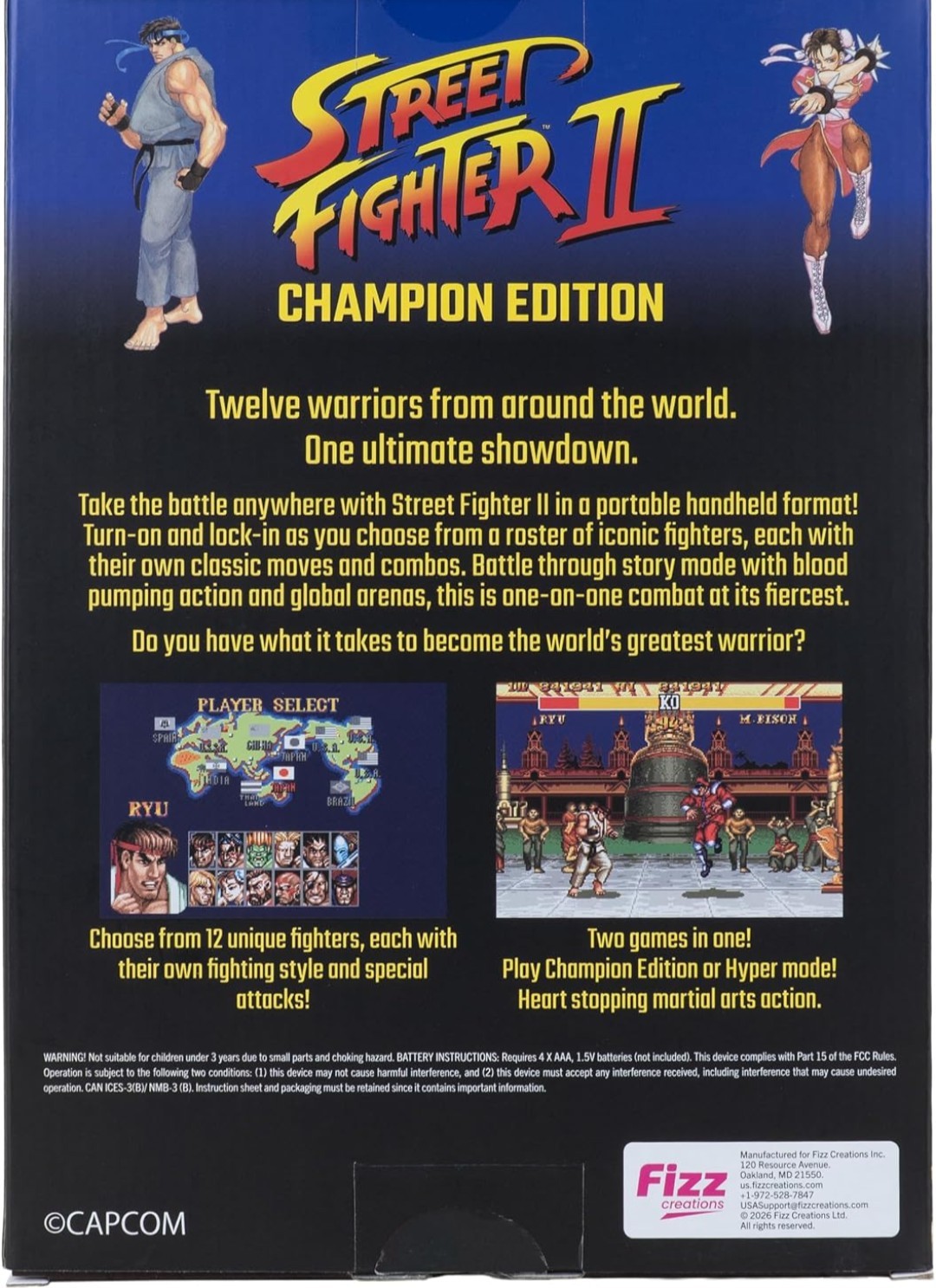Street Fighter II Champion Edition Retro Color Handheld Game NEW