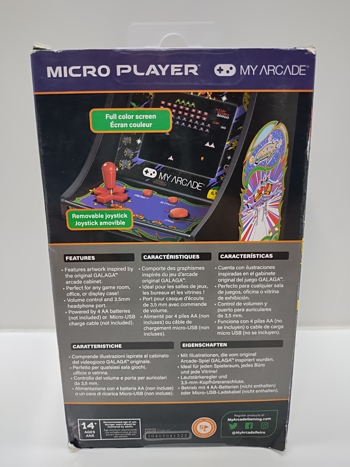 My Arcade Micro Player Retro Arcade [ Galaga ] NEW but box damage.