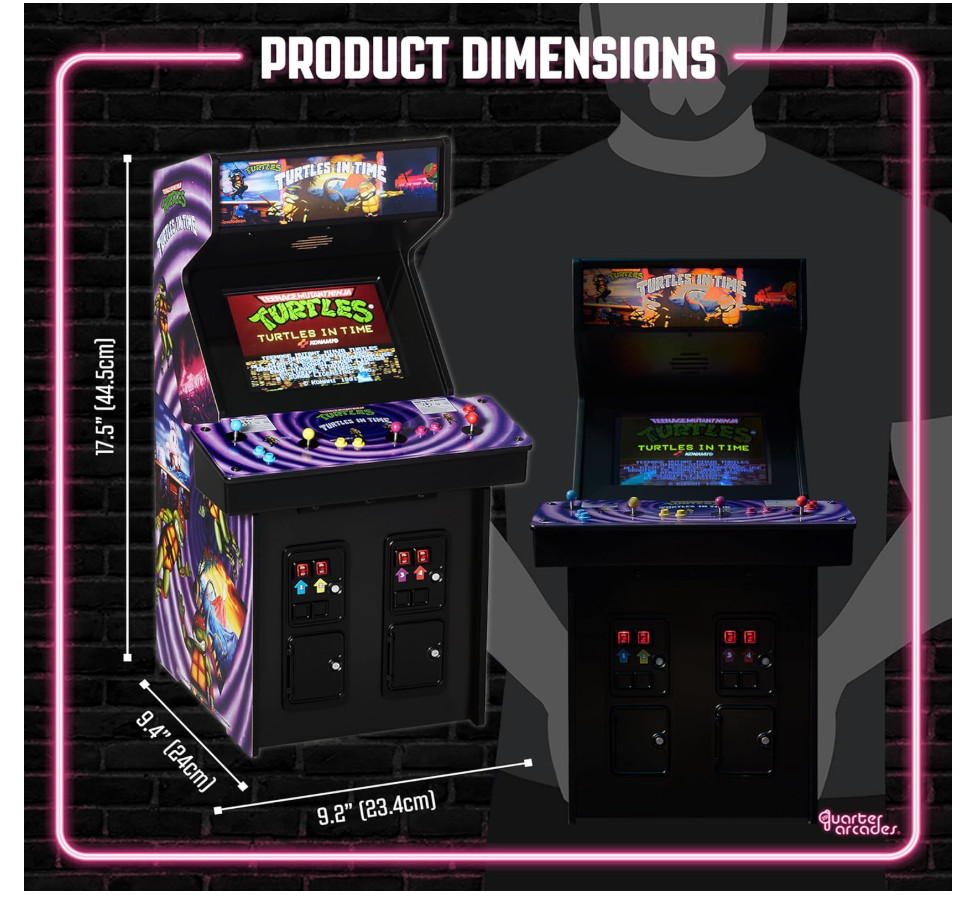 Numskull Quarter Arcades – TMNT Turtles in Time Mini Arcade – 1/4 Scale