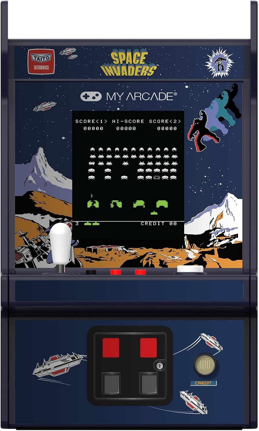 Space Invaders Mini Arcade: Collectible 6.75″ Gaming Machine for Nostalgic Fun