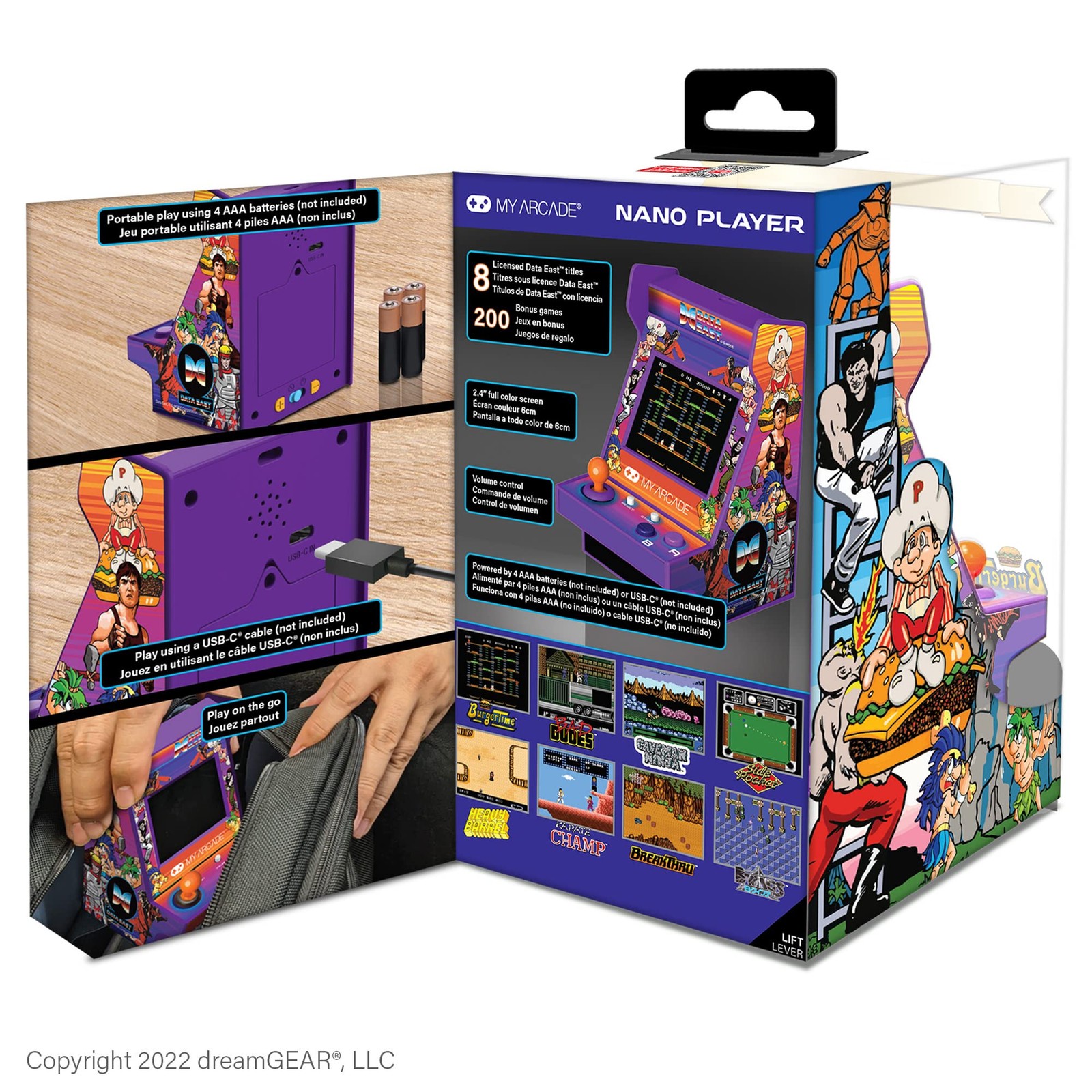 MY ARCADE Data East Hits Nano Player – 4.5″ Fully Playable East, Purple