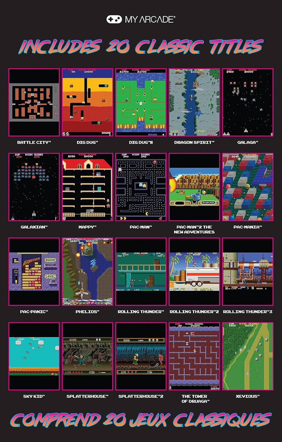 Mini Player 10 Inch Arcade Machine: 20 Built in Games, Fully Playable, Pac-Man,