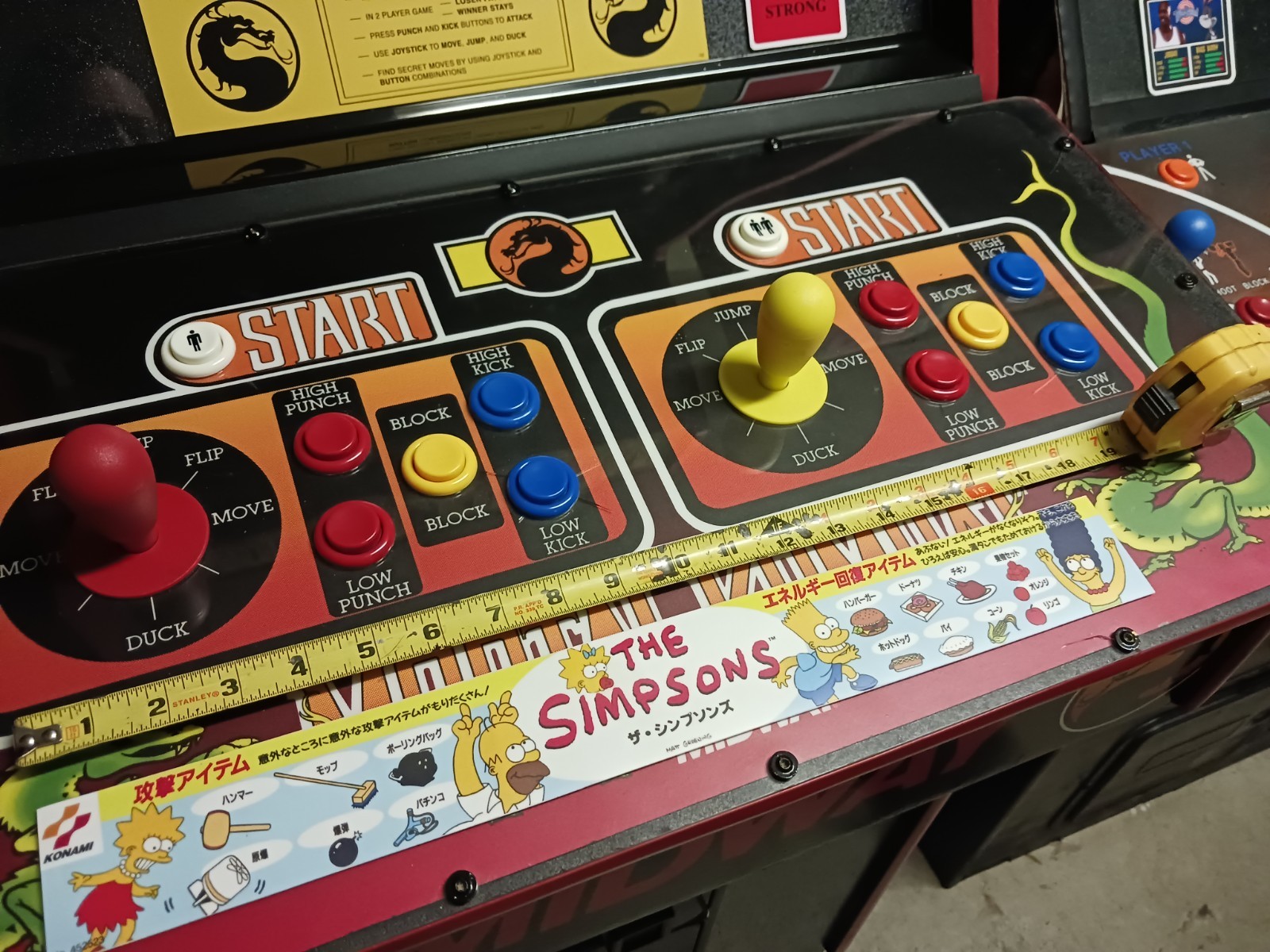 The Simpsons Arcade Machine Japanese Game Instructions Decal Vinyl Sticker