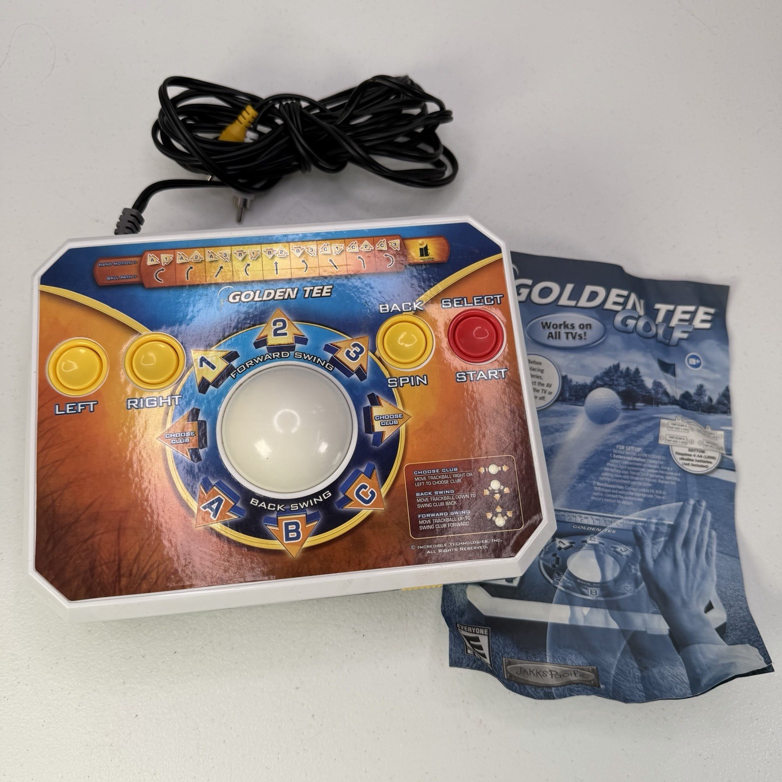 JAKKS Pacific Golden Tee Golf Plug Play TV Game 2011 Arcade Trackball Manual