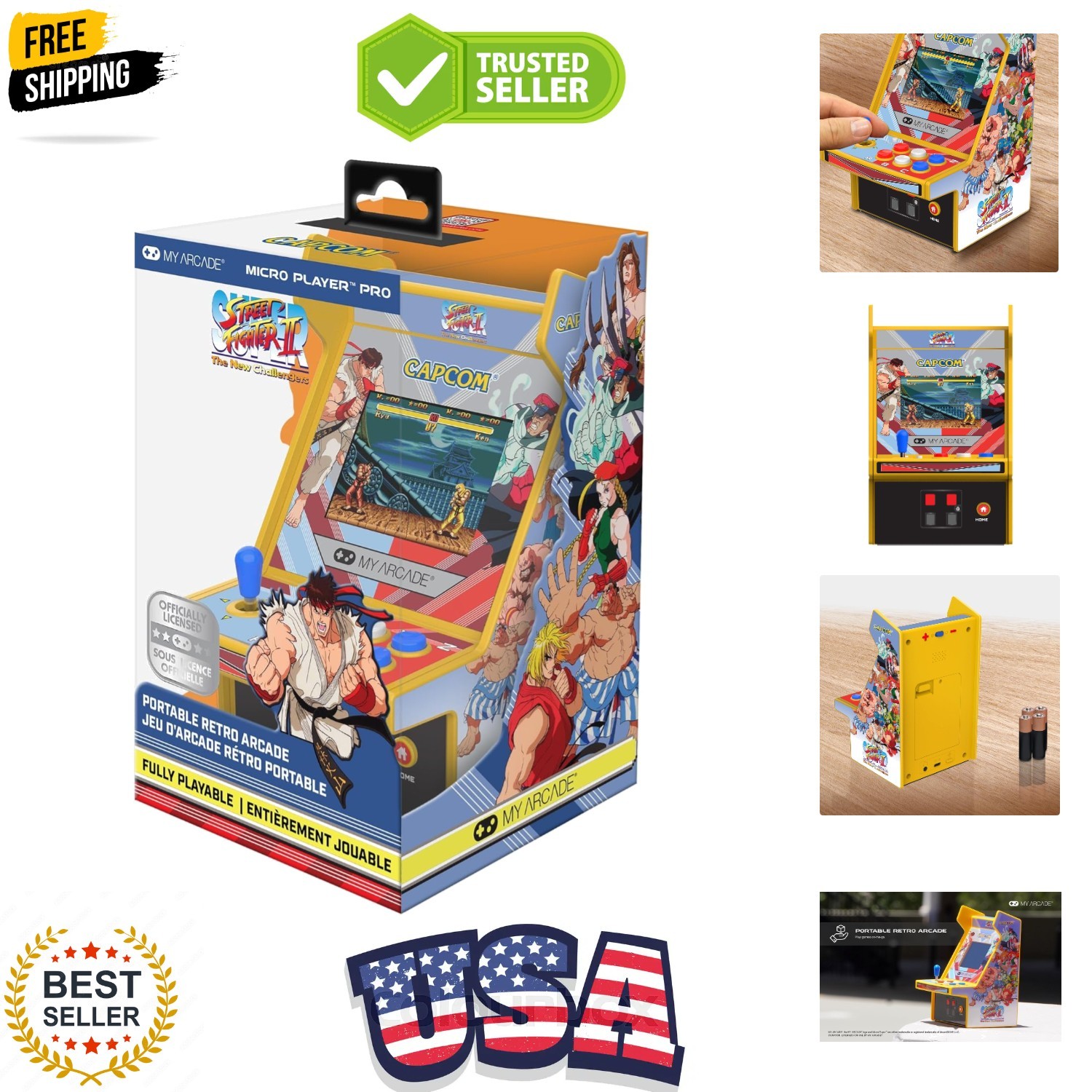 Super Street Fighter II Micro Player Pro: Capcom Games, Classic Arcades, 2 Ga…