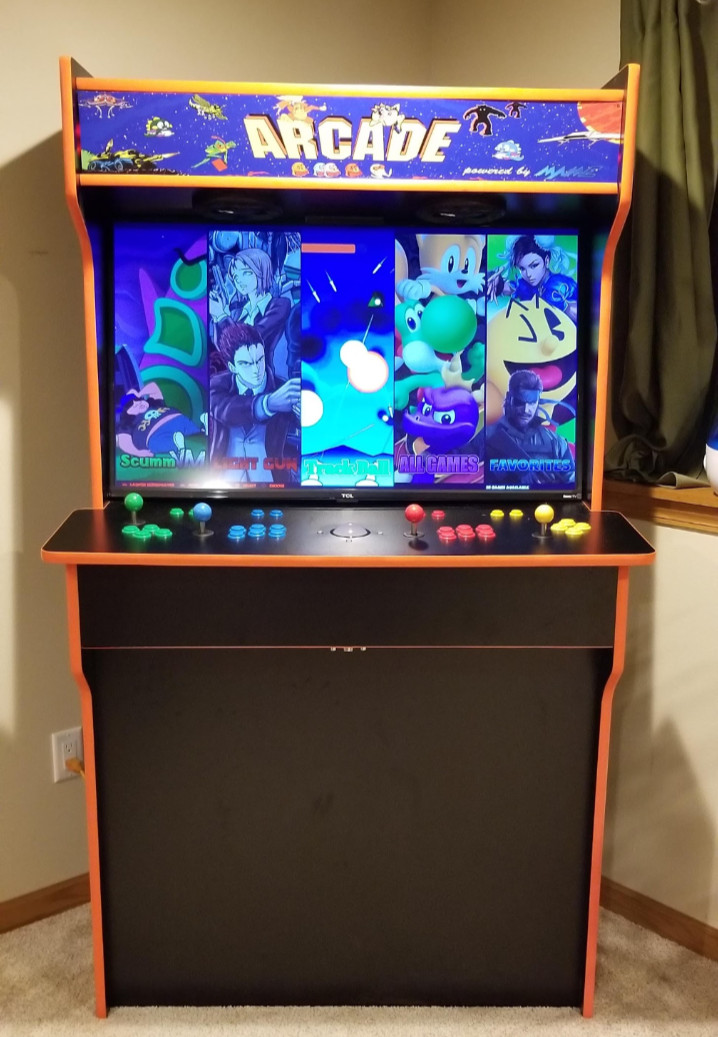 Custom Home Arcade Cabinet – 17,000 Games + Roku TV – 2-Player Setup – Retro & M