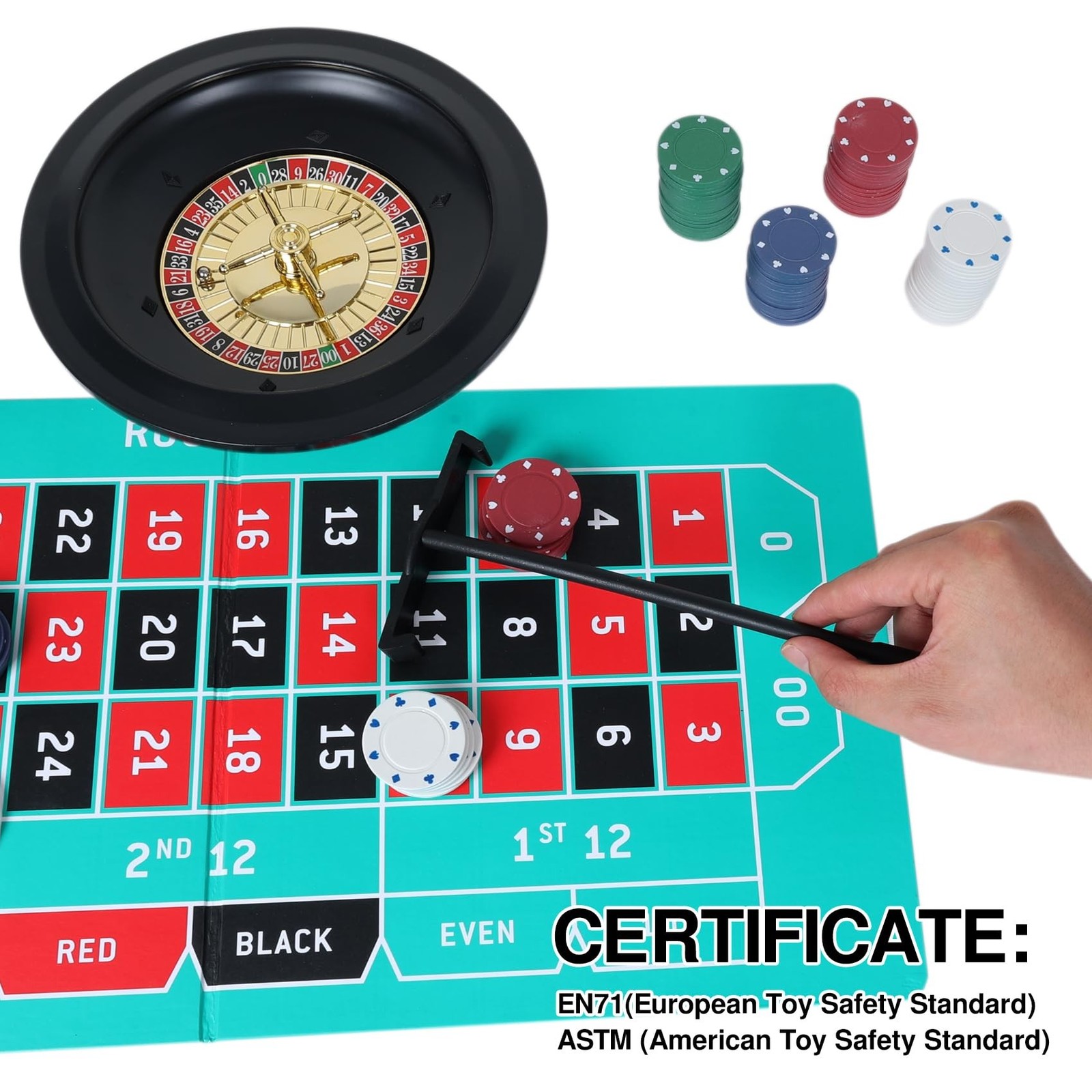 GOTHINK Roulette Wheel Game Set, Includes 10-inch Gambling Wheel, 200 Chips, …