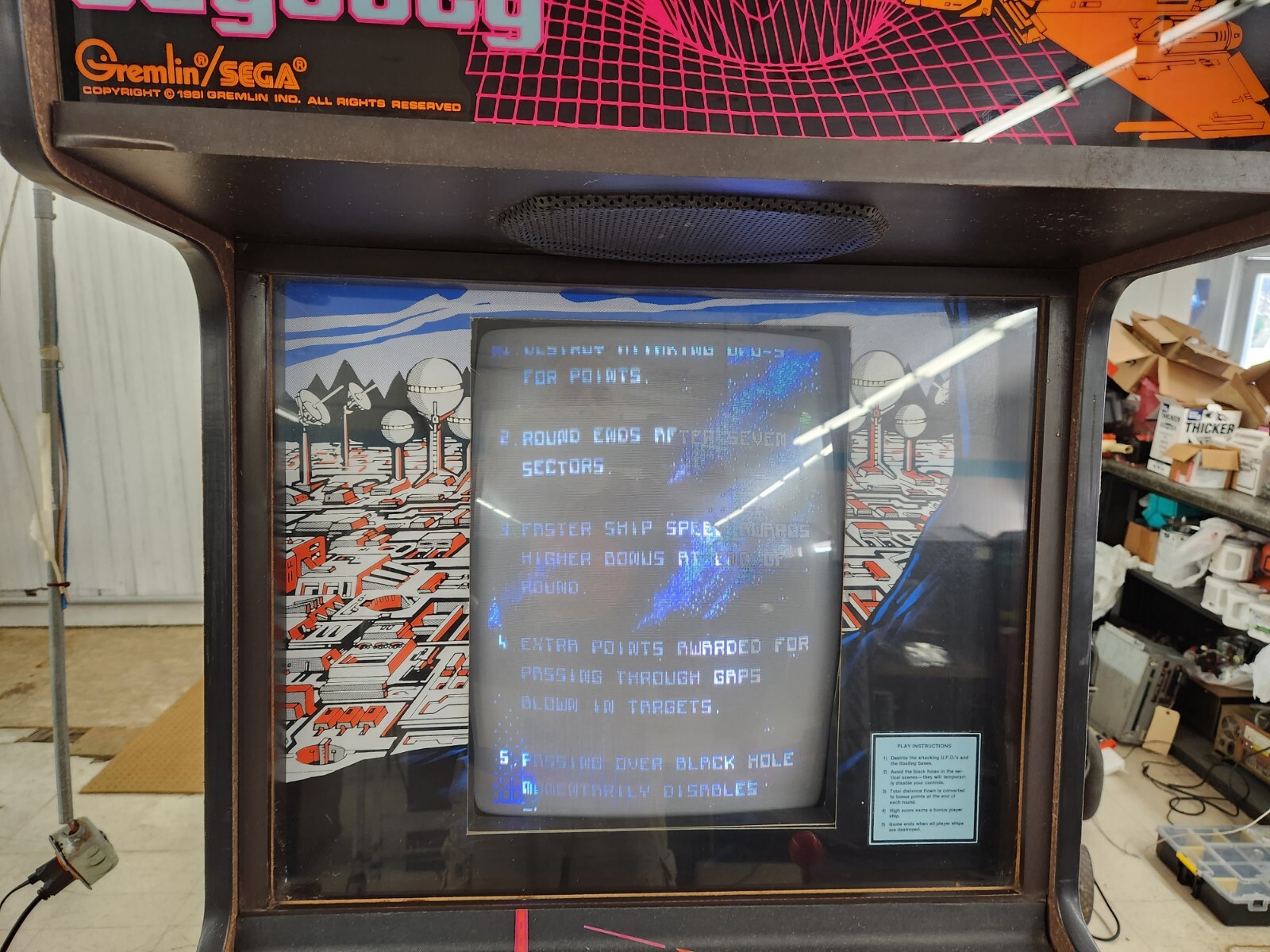 Rare Dedicated 1981 Sega Gremlin SPACE ODYSSEY video arcade game -FREE SHIPPING