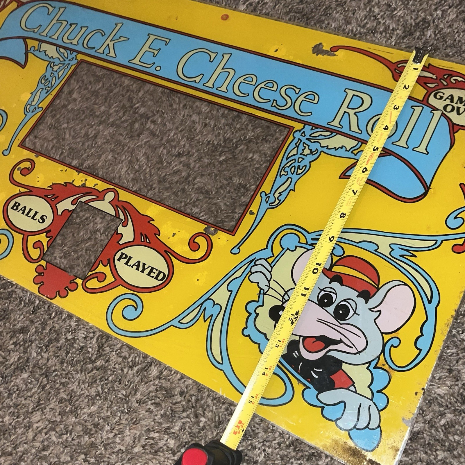 RARE 70’s 80’s ORIGINAL MARQUEE CHUCK E CHEESE BALL SIGN DISPLAY SKEE ARCADE