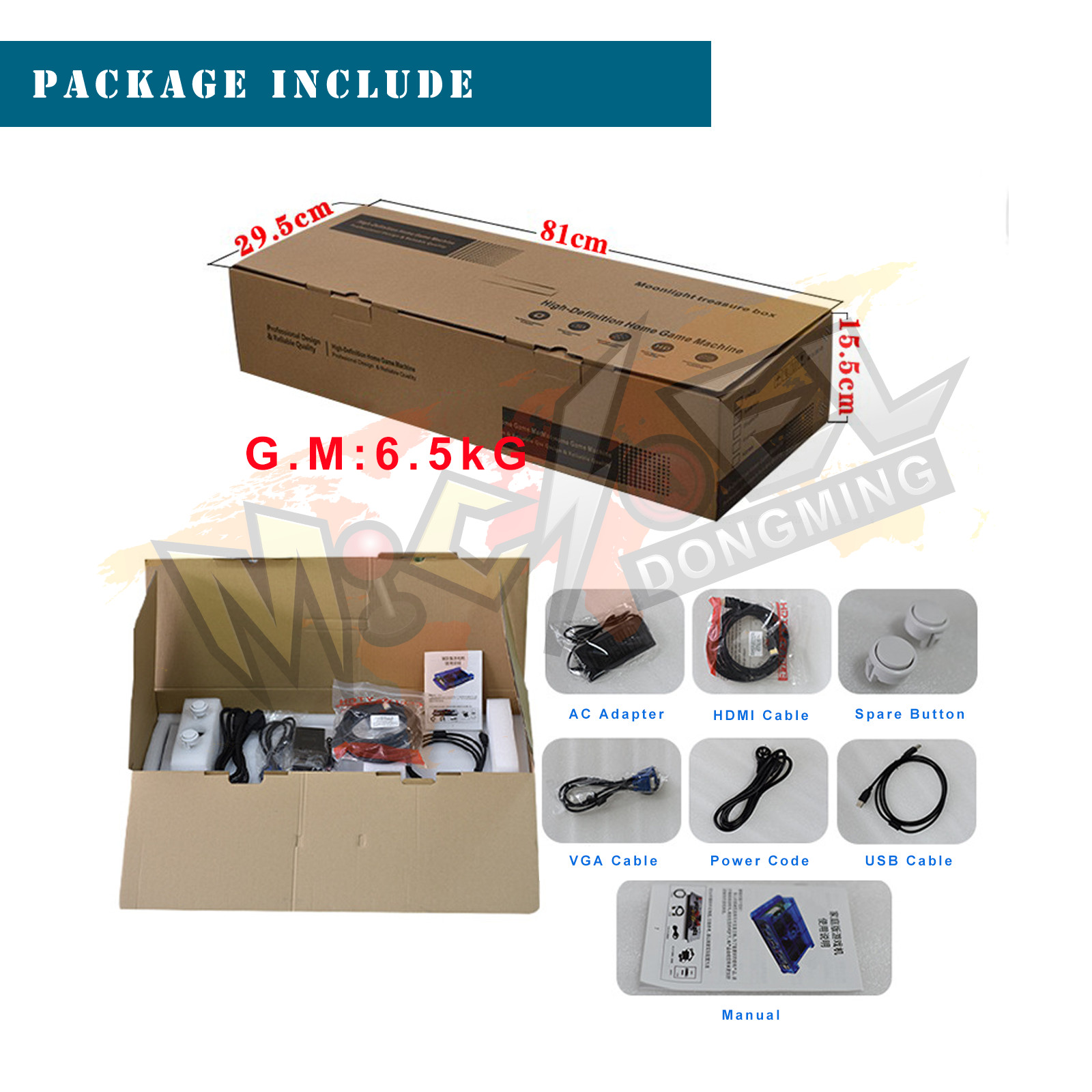 Pandora BOX 3D HD Arcade Machine Game Console Double Stick Joystick 20000 Games