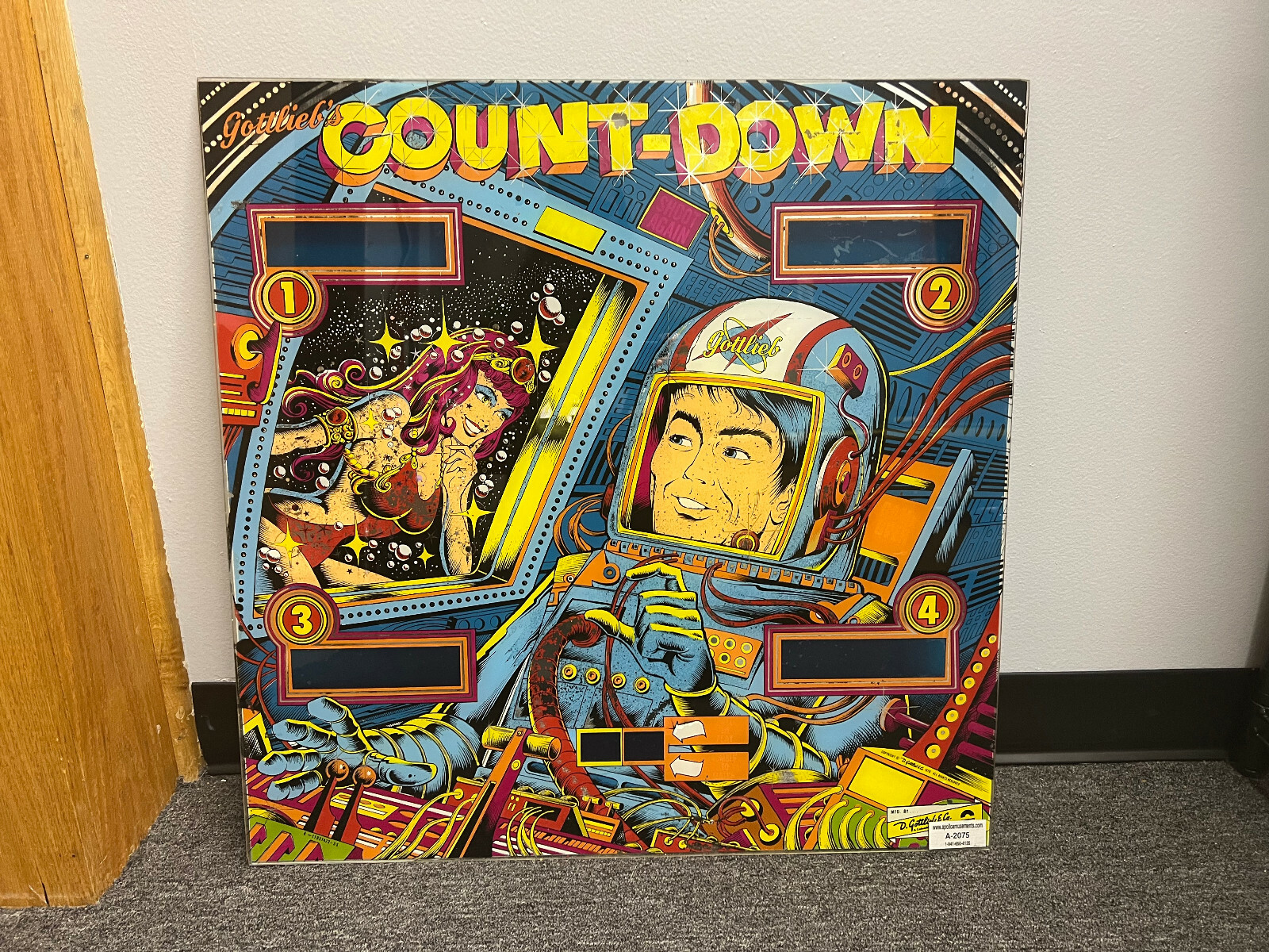 COUNTDOWN Pinball BACKGLASS by GOTTLIEB 1979
