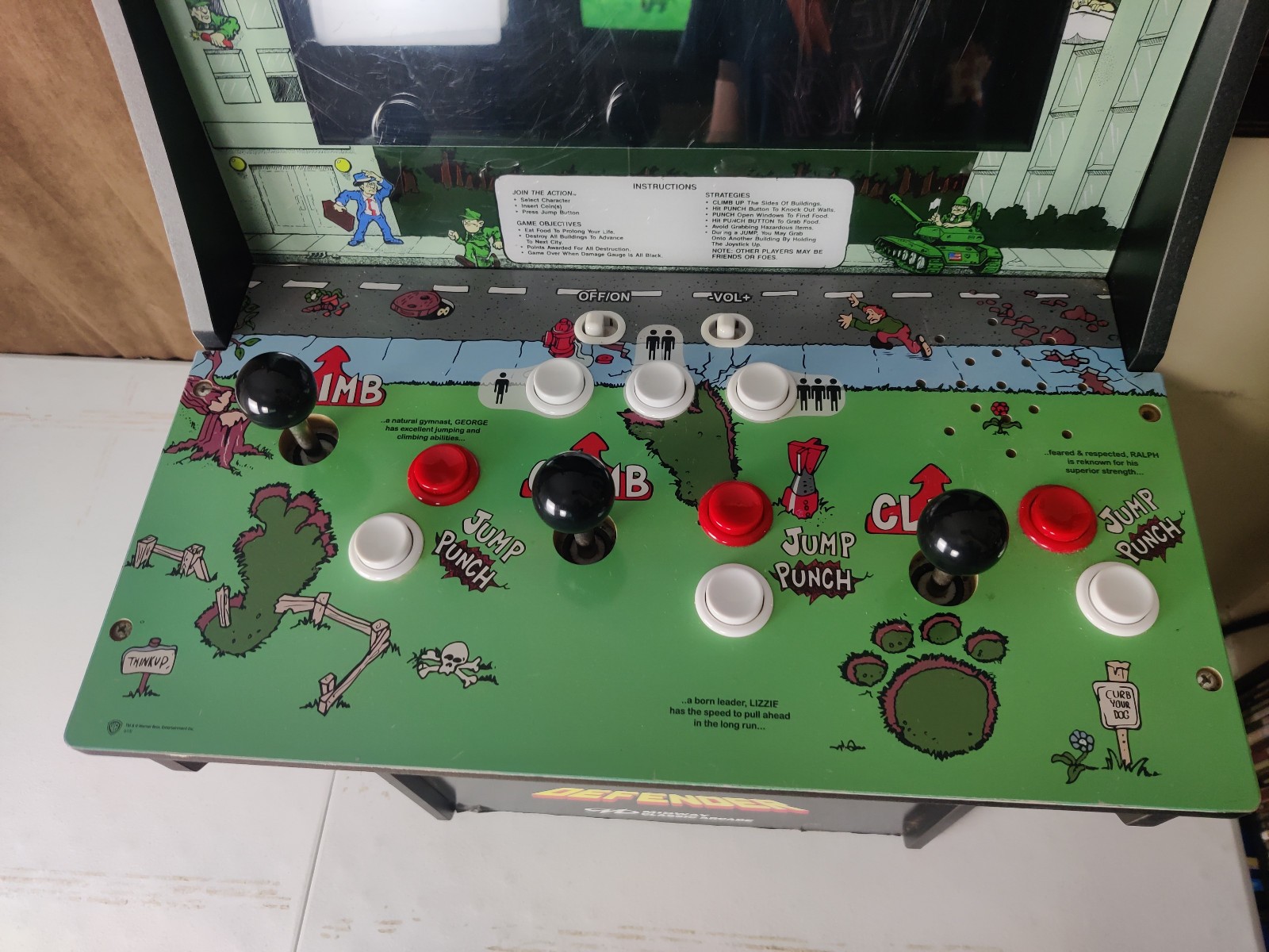 Arcade1up Midway Classic Arcade Machine Rampage Gauntlet Joust Defender USED