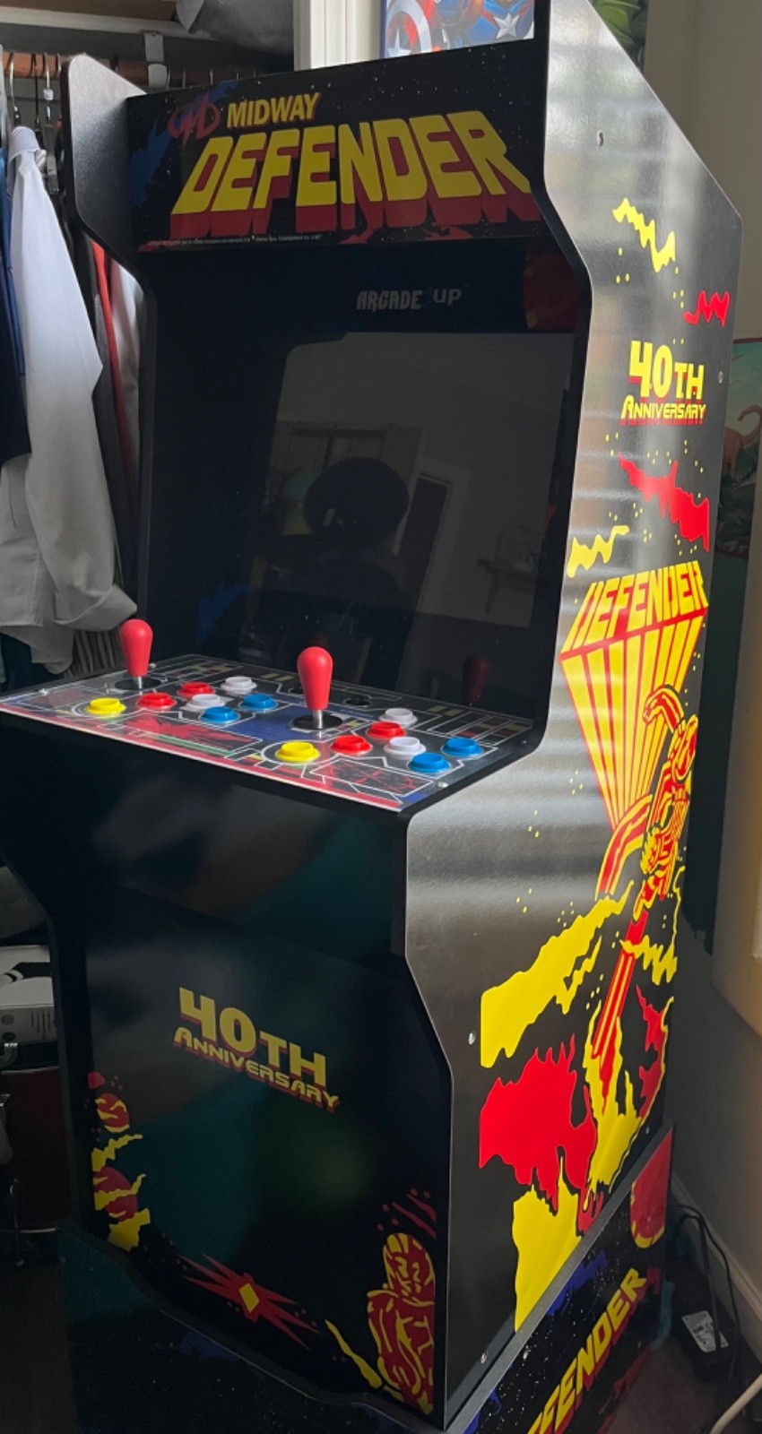 Arcade1Up 40th Anniversary Midway Defender Arcade game with riser