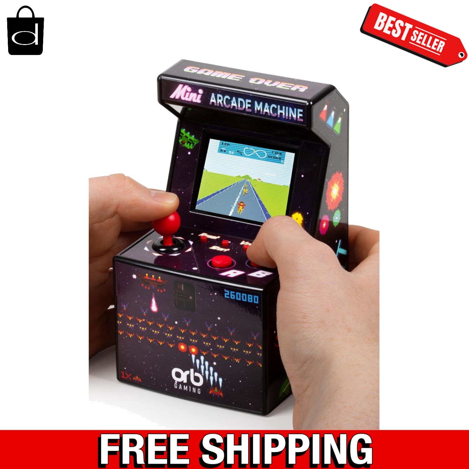 Classic 80’s Mini Arcade Machine – 240 Games, Handheld & Tabletop Play