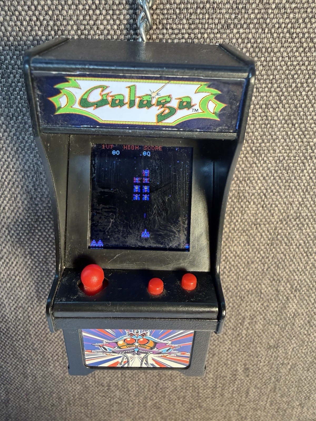 Bandai Namco TINY ARCADE Galaga Mini 1981 Arcade Game Clip Battery Powered