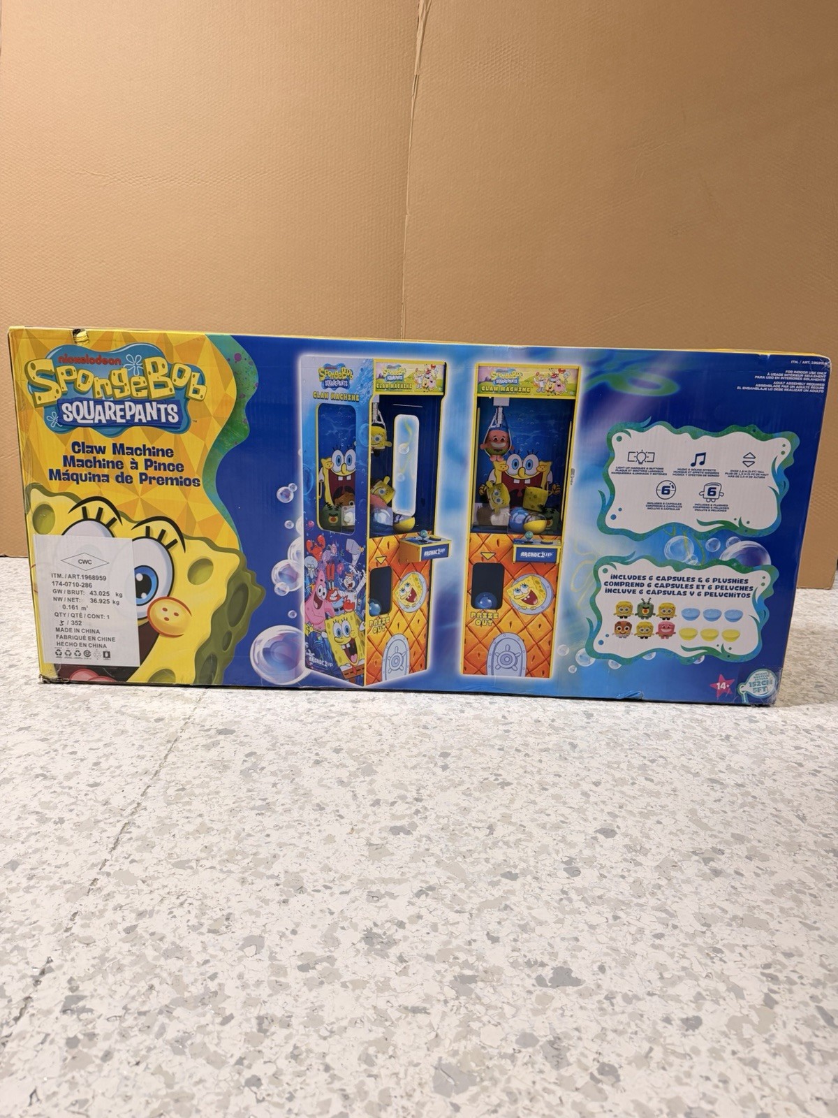 ARCADE 1UP SPONGEBOB SQUAREPANTS CLAW MACHINE – (RARE) NEW GOLD SEALED 🔥🔥