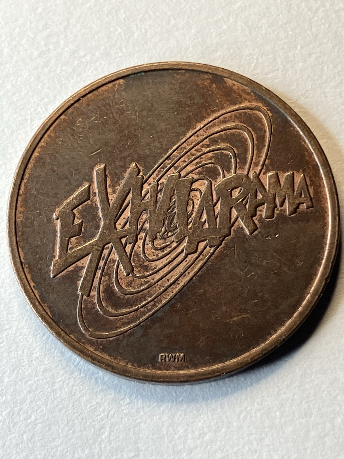 VINTAGE EXHILARAMA VIDEO GAME ARCADE TOKEN THE FUTURE OF FUN #uk1
