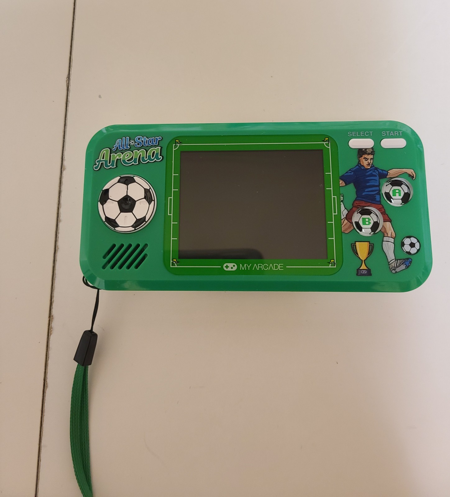 My Arcade All Star Arena Green & White Handheld Gaming System W/Charging Cable