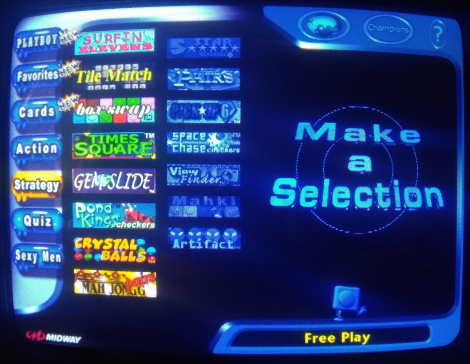 Midway Infinity Touchmaster Touch Master Screen Bar Video Game Playboy magazine