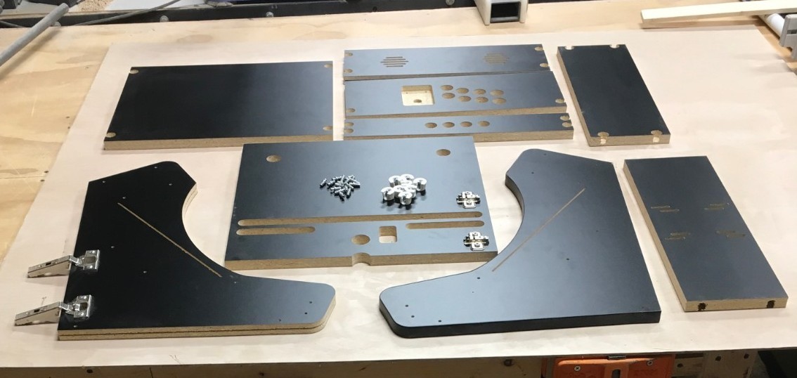 Extra Wide WeeCade Cabinet Kit – Black, Easy Assembly, for 22″ Monitor